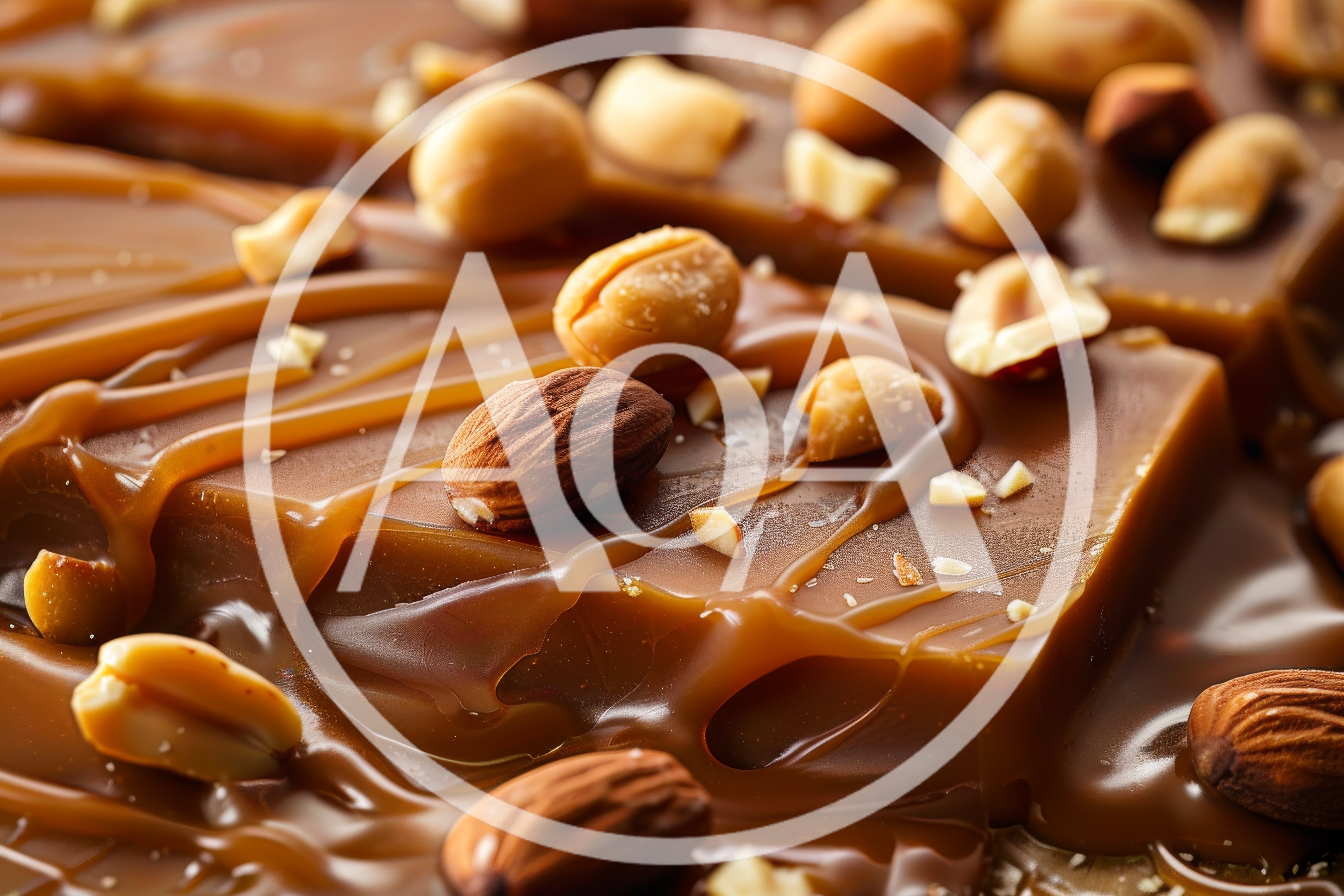 Close Up Of Caramel Toffee With Roasted Nuts
