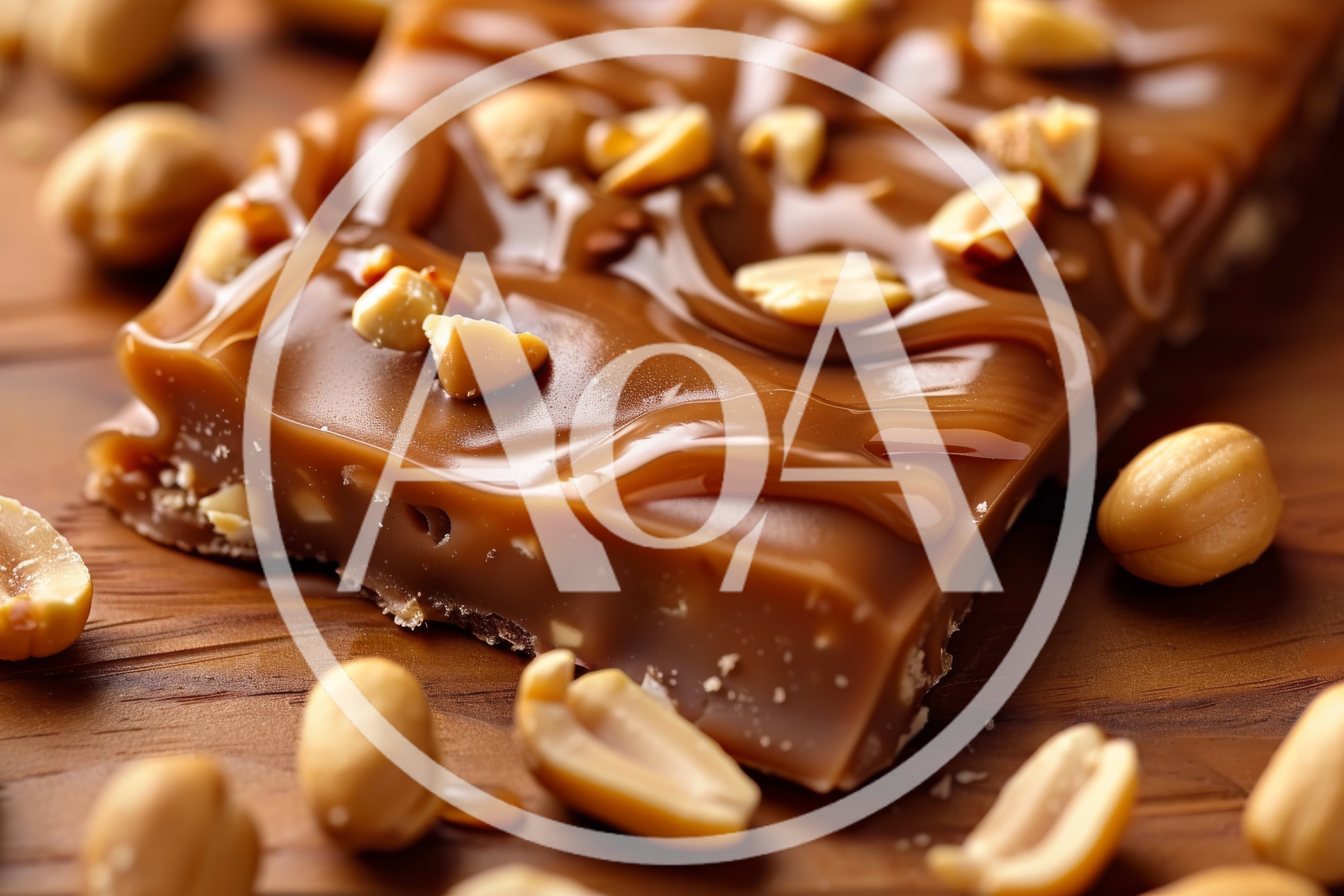 Caramel Chocolate Bar Topped With Roasted Peanuts