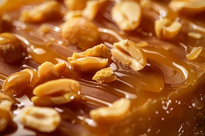 Close Up Of Salted Caramel With Roasted Peanuts