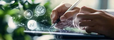 Person Using Digital Stylus On Interactive Tablet Interface