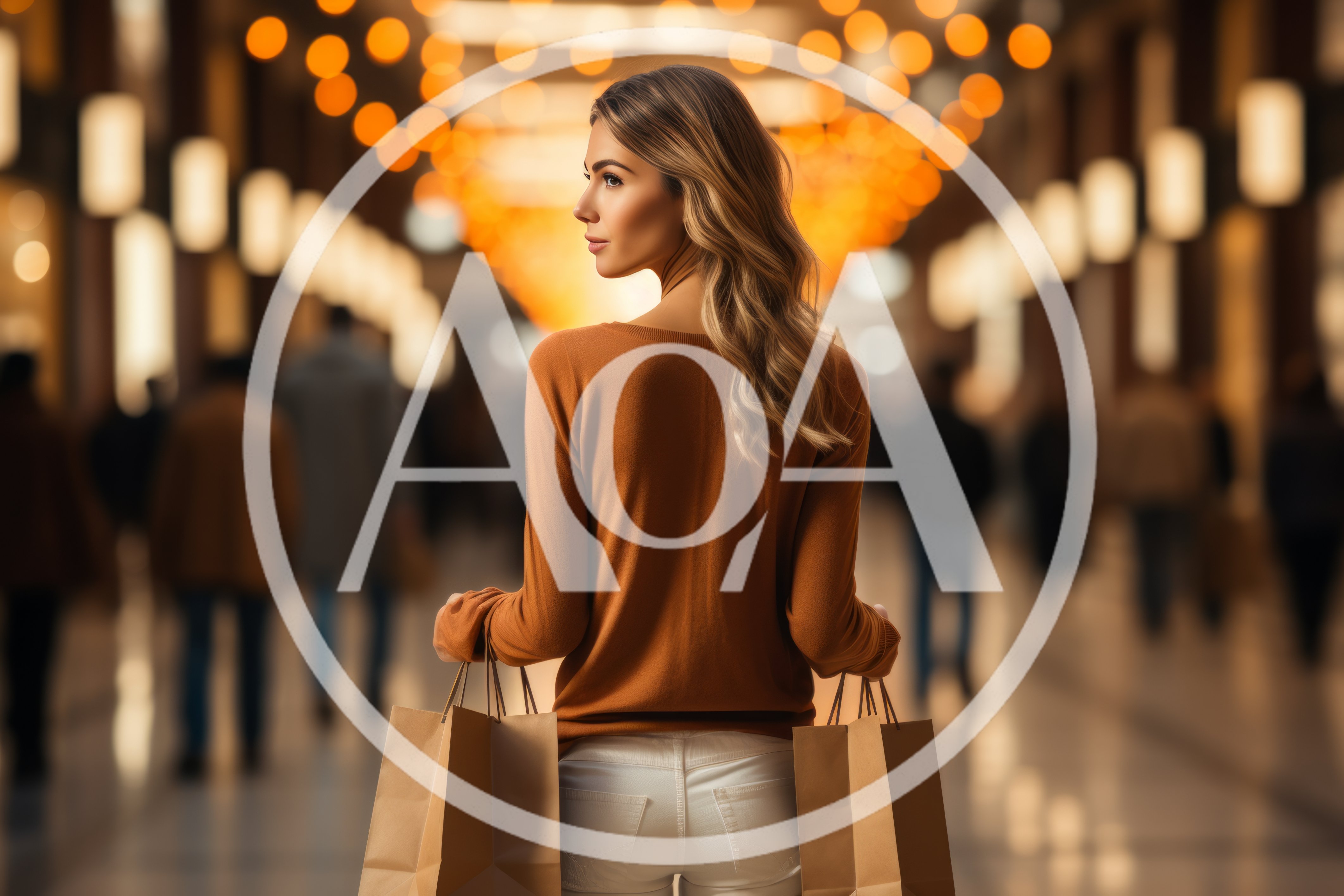 Young Woman Shopping In A Modern Mall