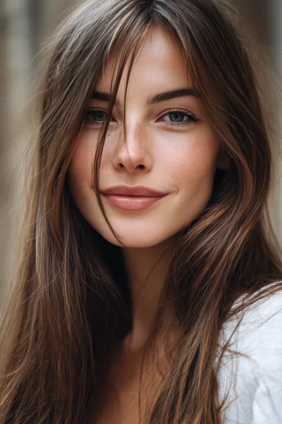 Portrait Of A Young Woman With Natural Beauty