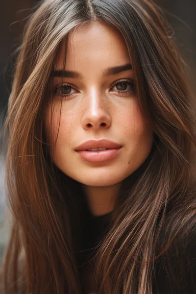Portrait Of A Young Woman With Natural Makeup