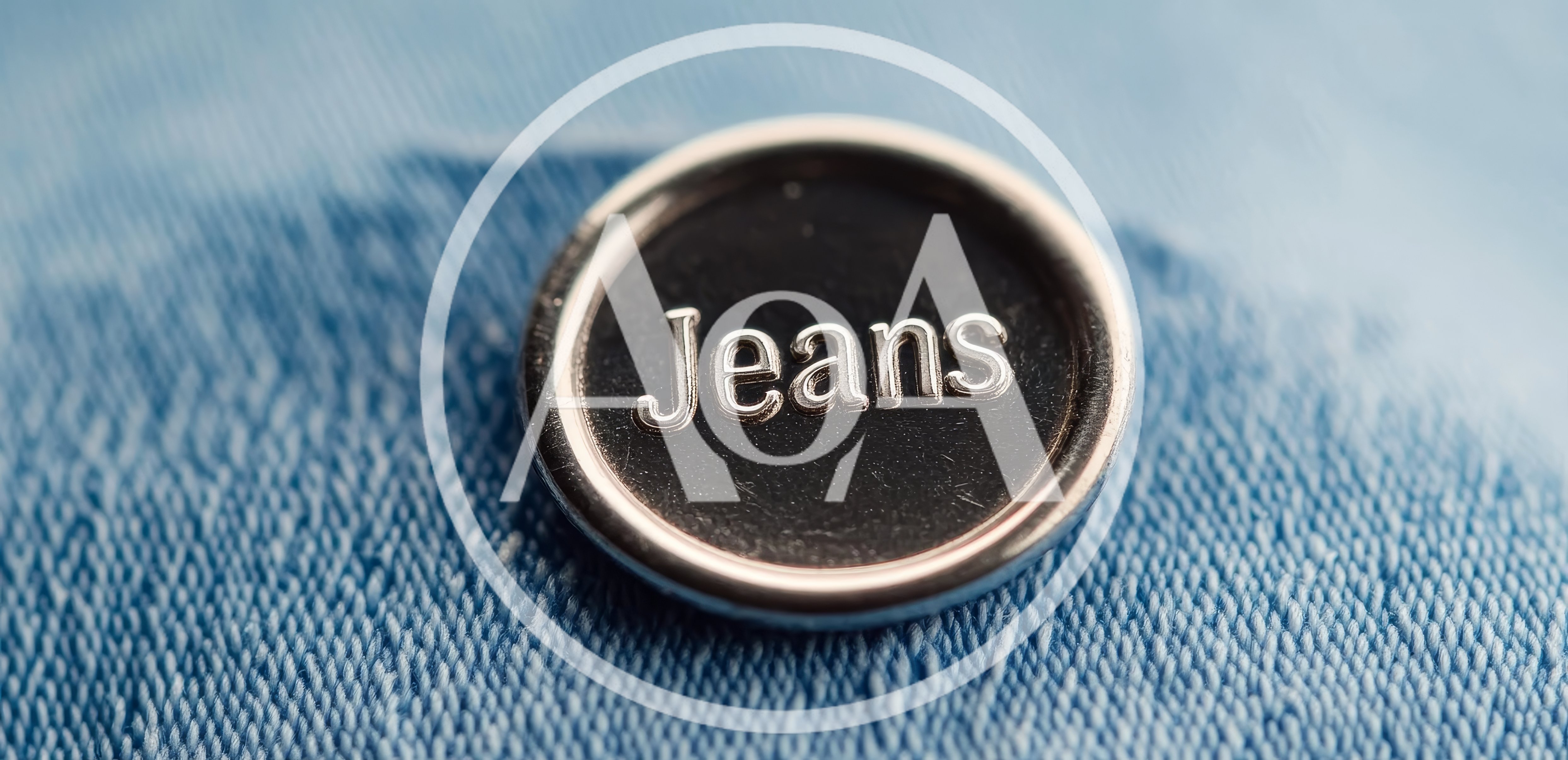 Typewriter Key With The Word Jeans On Denim Fabric