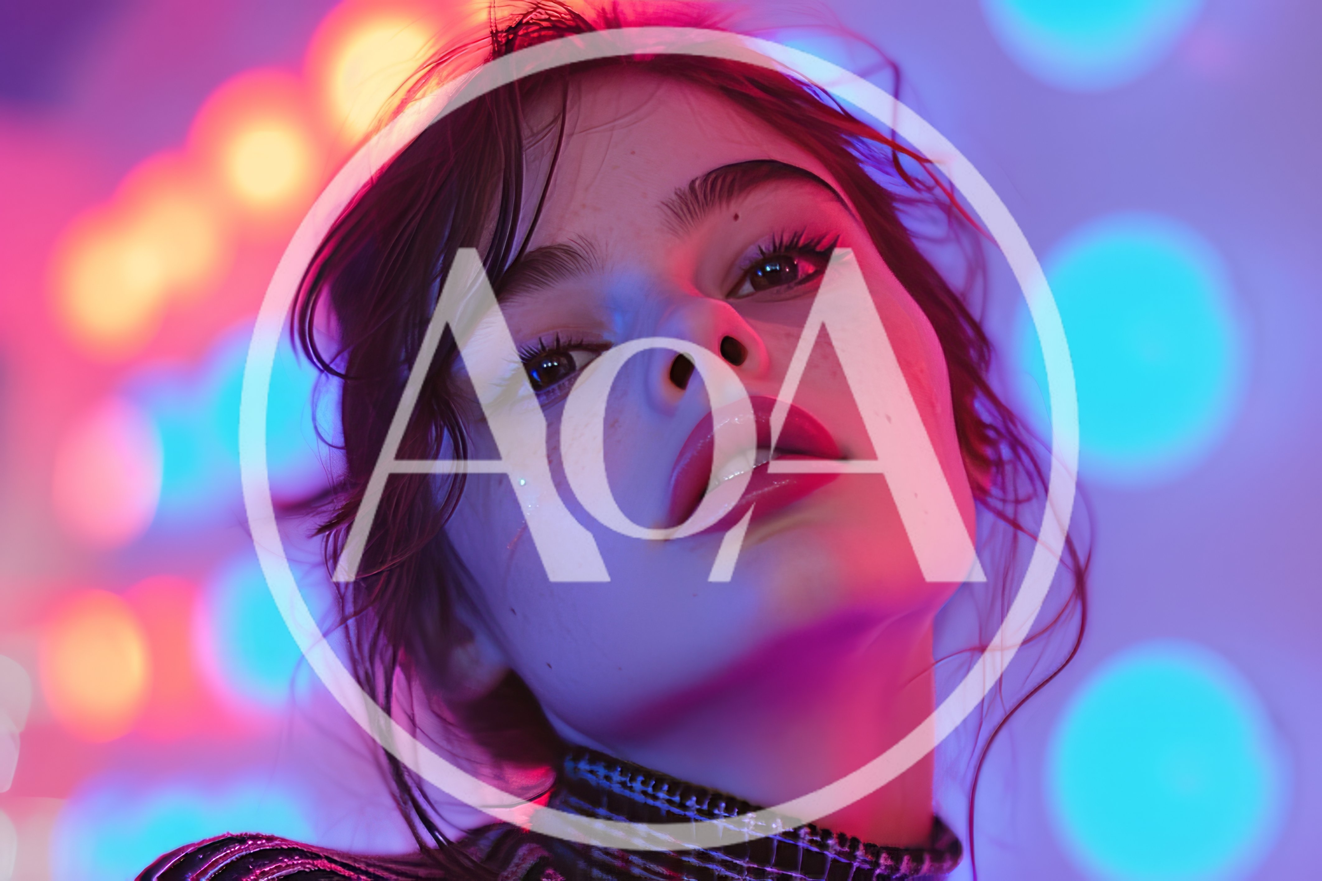 Portrait Of A Young Woman With Neon Lighting