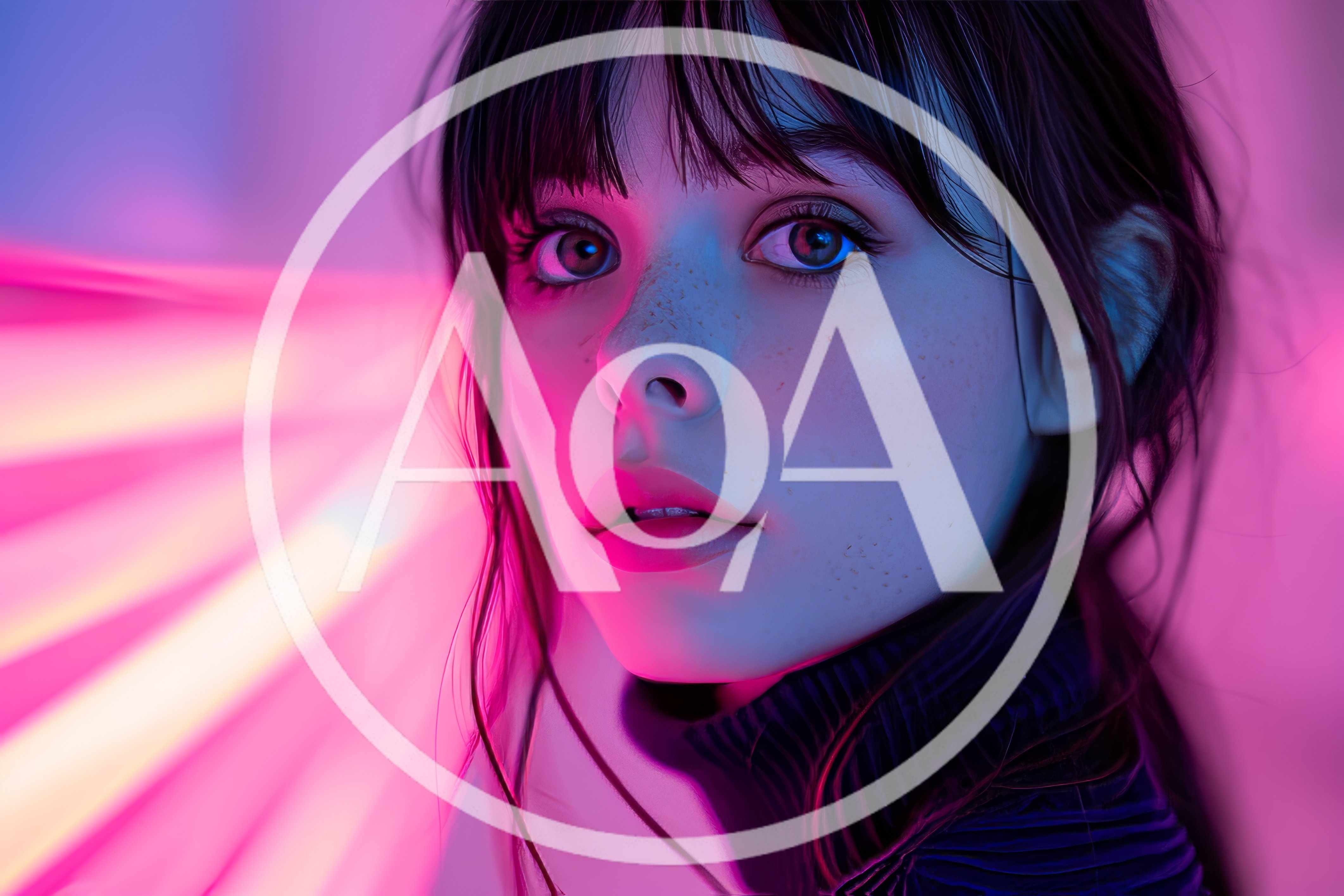 Portrait Of A Young Woman With Neon Lighting