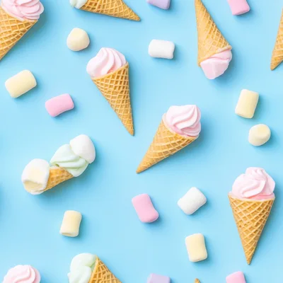 Ice Cream Cones and Marshmallows Pattern
