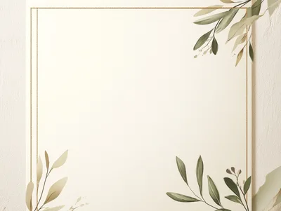Elegant Botanical Frame With Gold Border