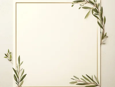 Minimalist Olive Branch Frame on Textured Paper