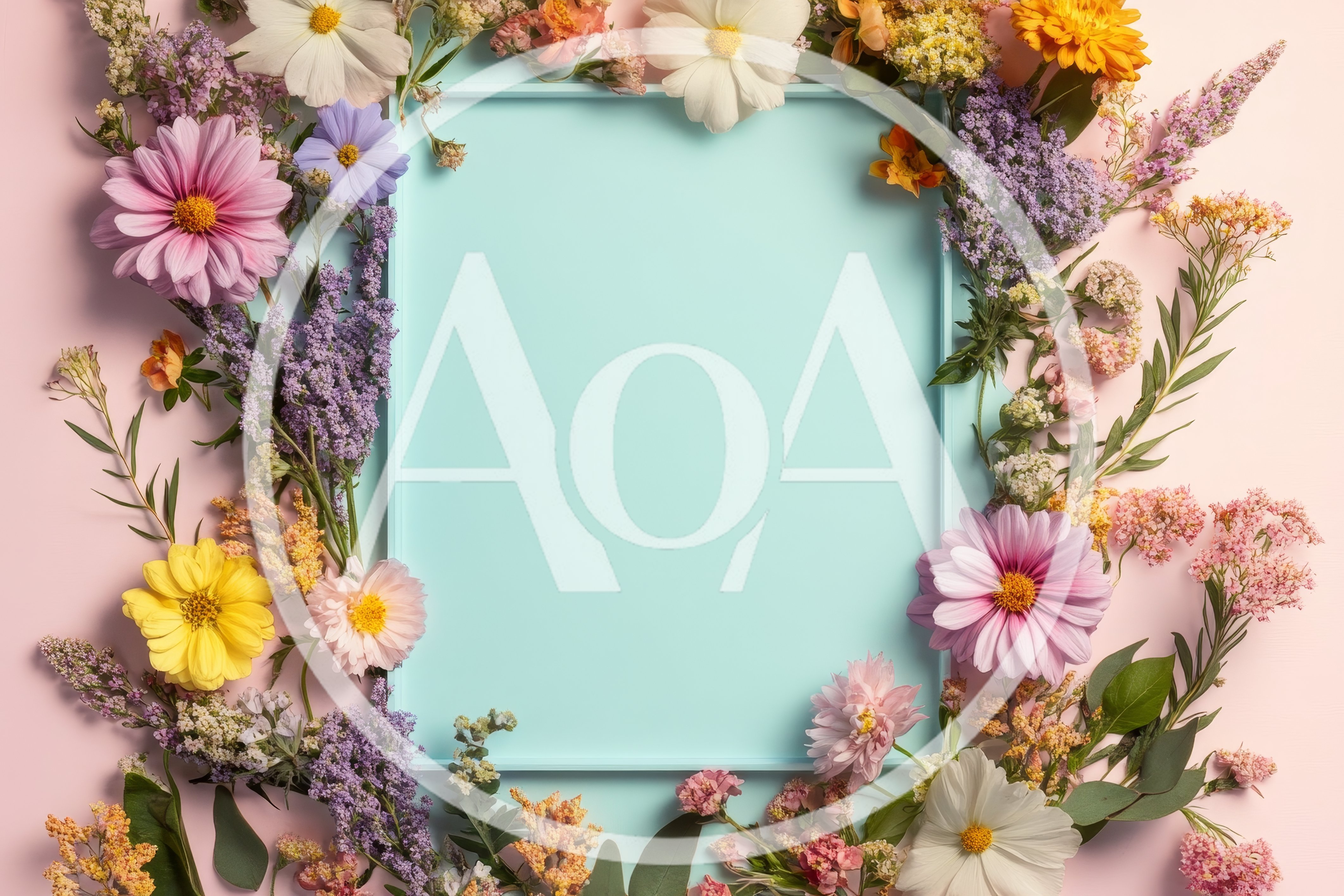 Floral Frame Border With Pastel Background