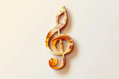 Golden Treble Clef Symbol With Abstract Texture
