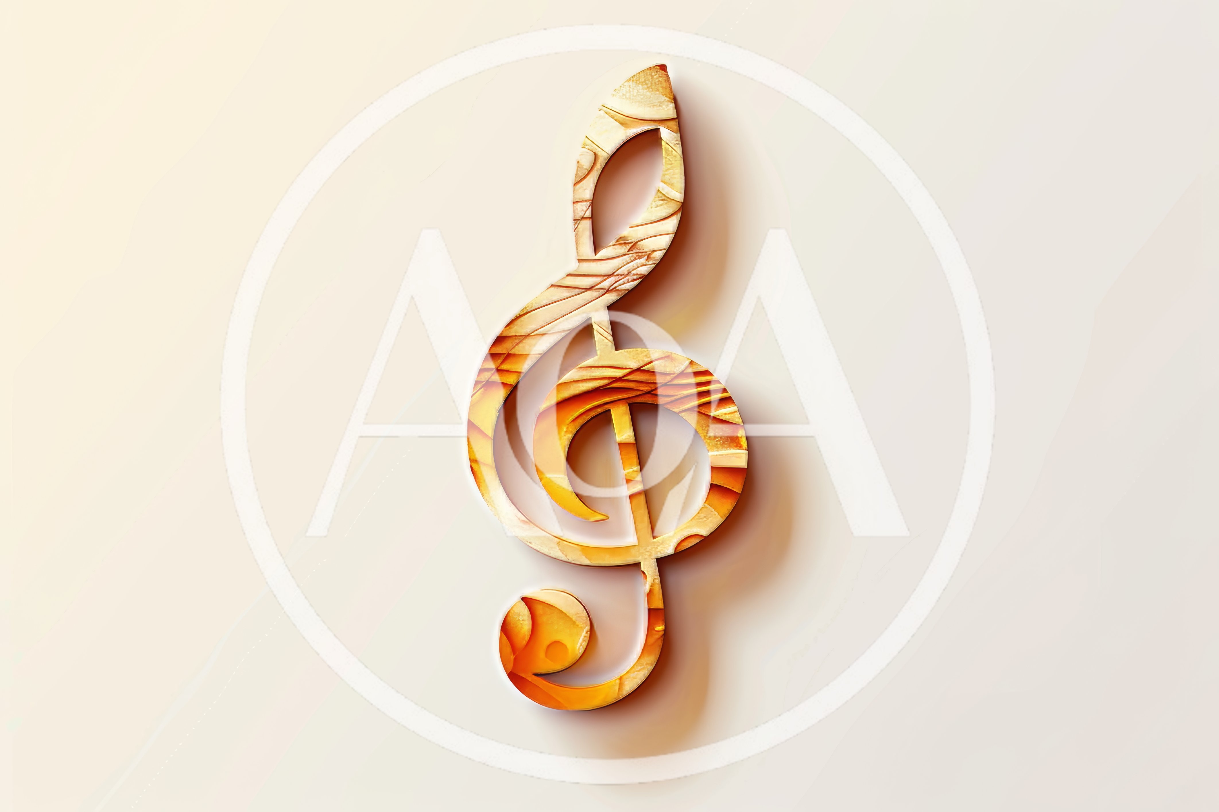 Golden Treble Clef Symbol With Abstract Texture