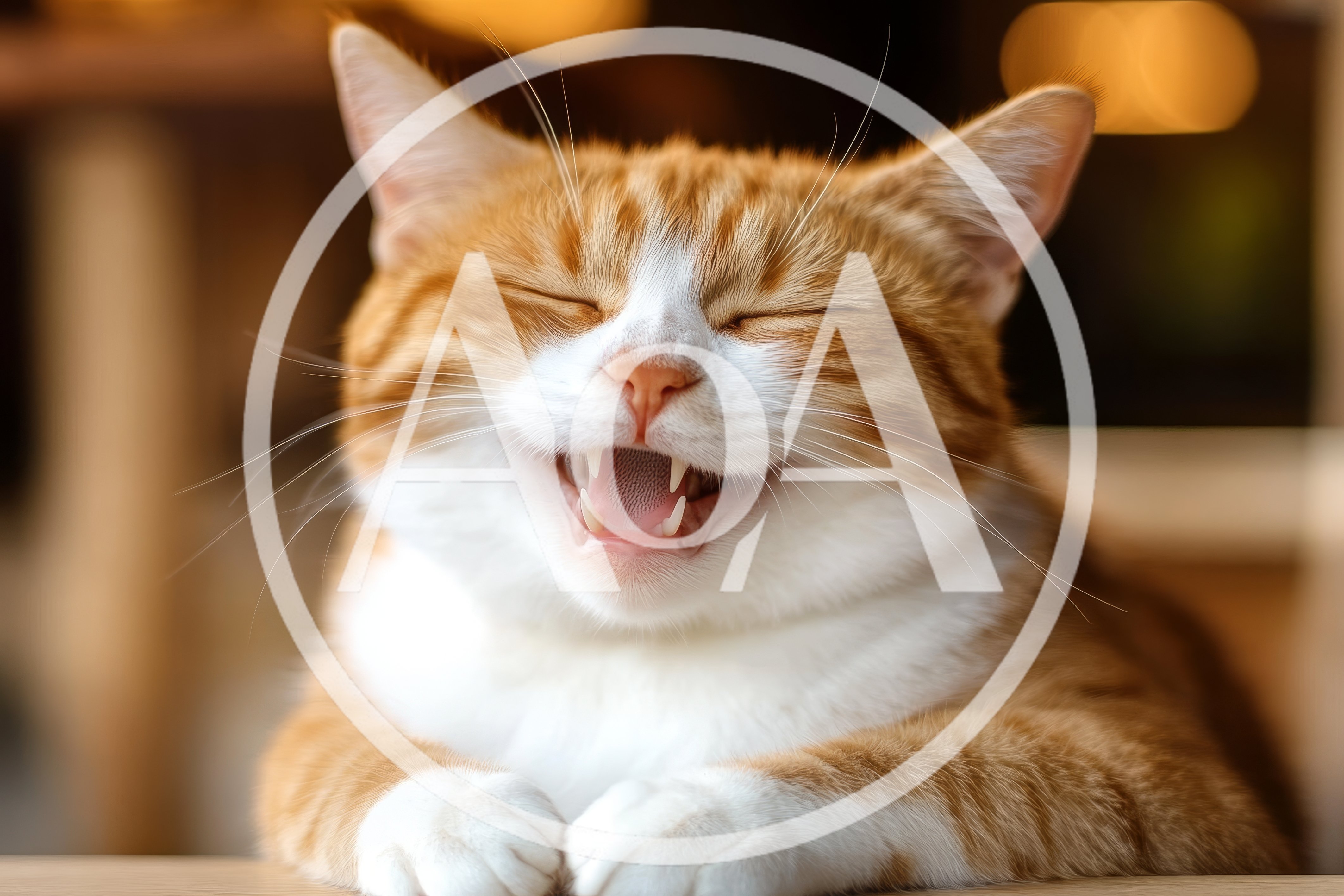 Happy Ginger Tabby Cat Laughing With Mouth Open