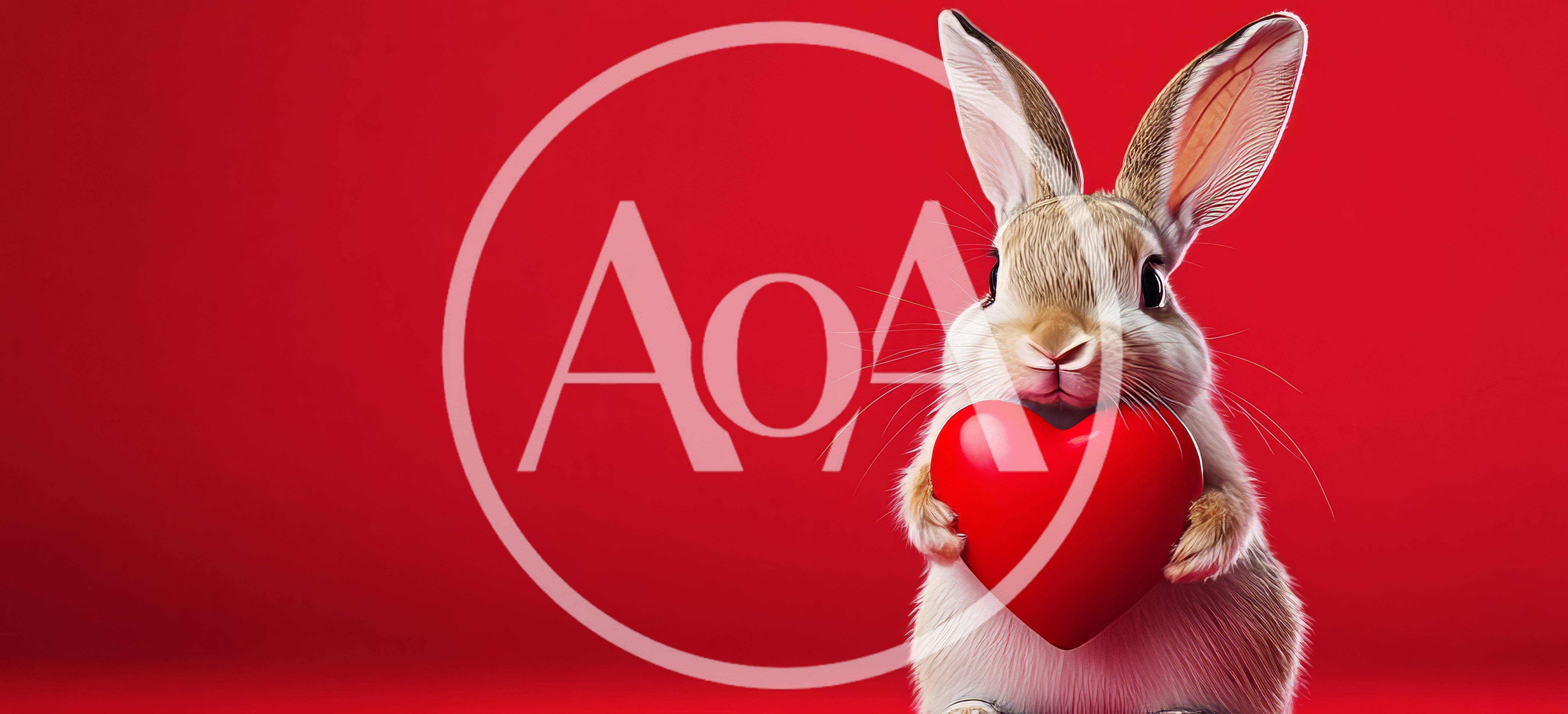 Cute Rabbit Holding A Red Heart