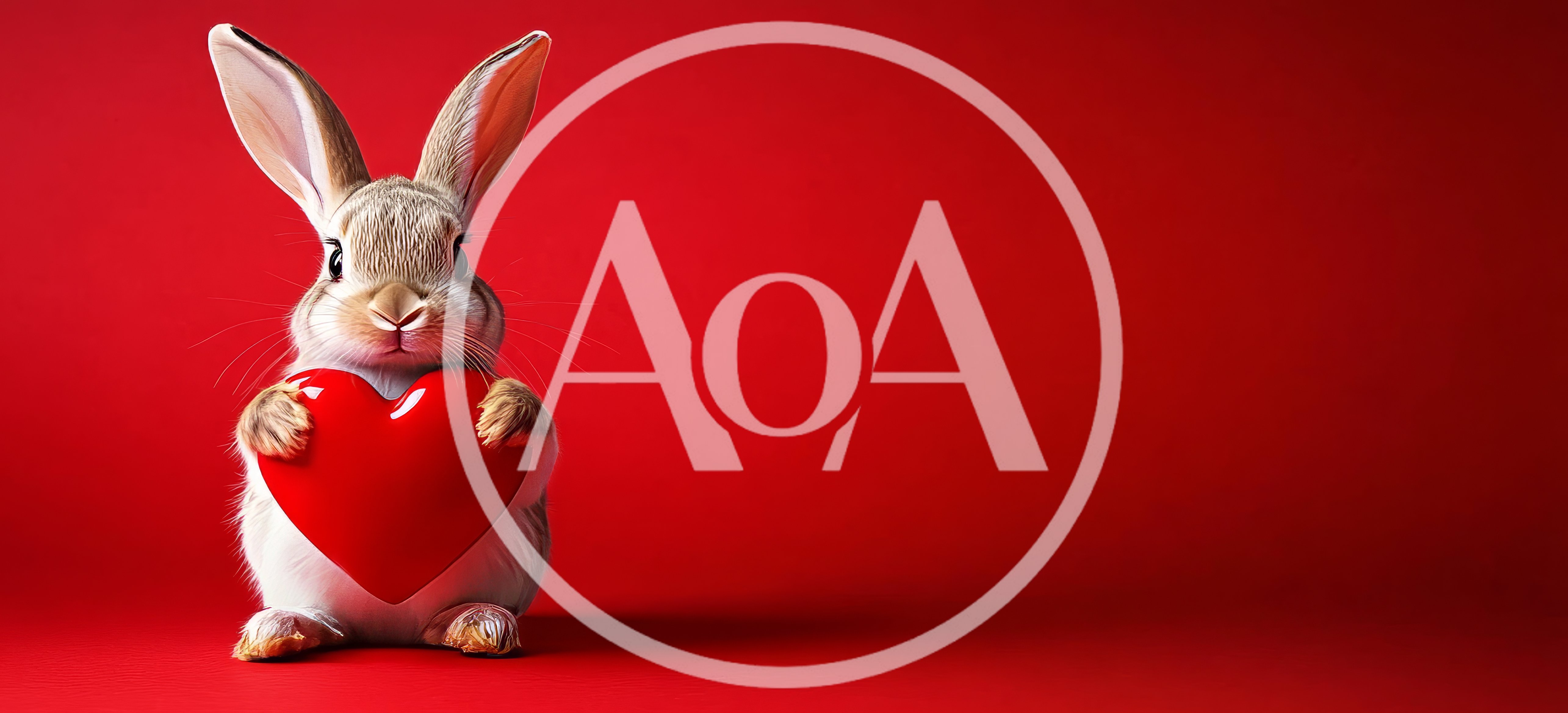 Cute Rabbit Holding A Red Heart
