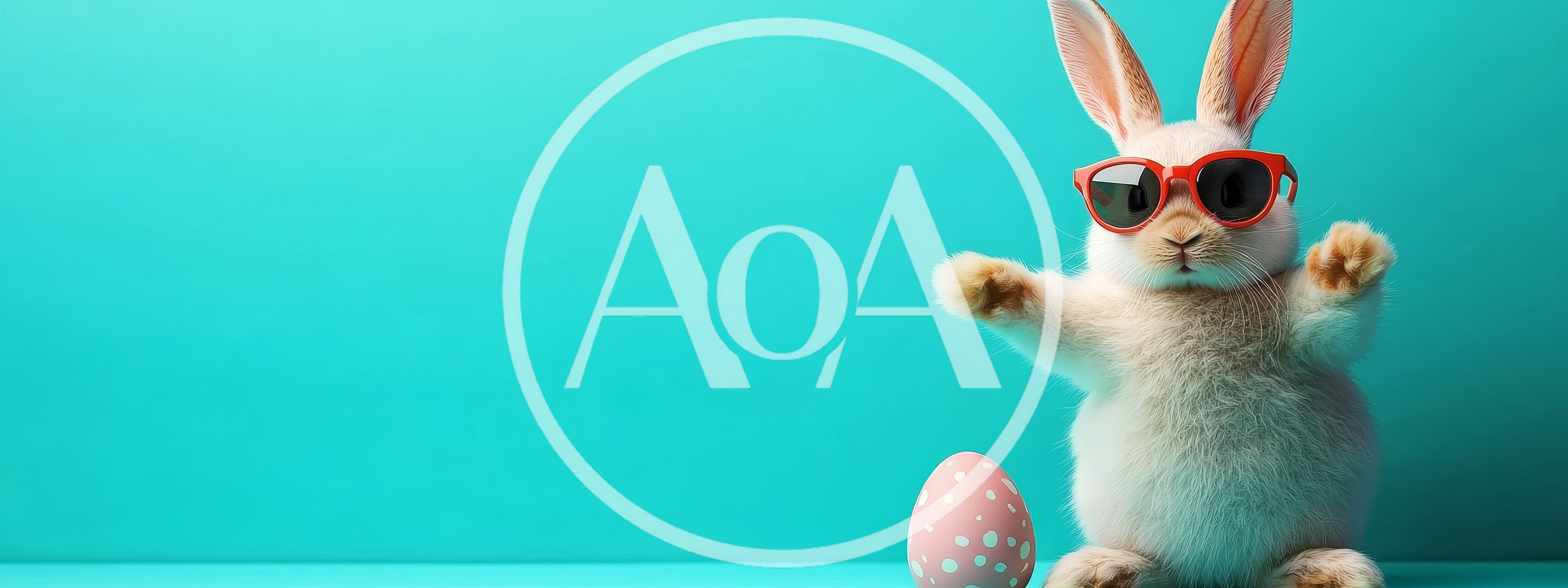 Cute Easter Bunny Wearing Red Sunglasses
