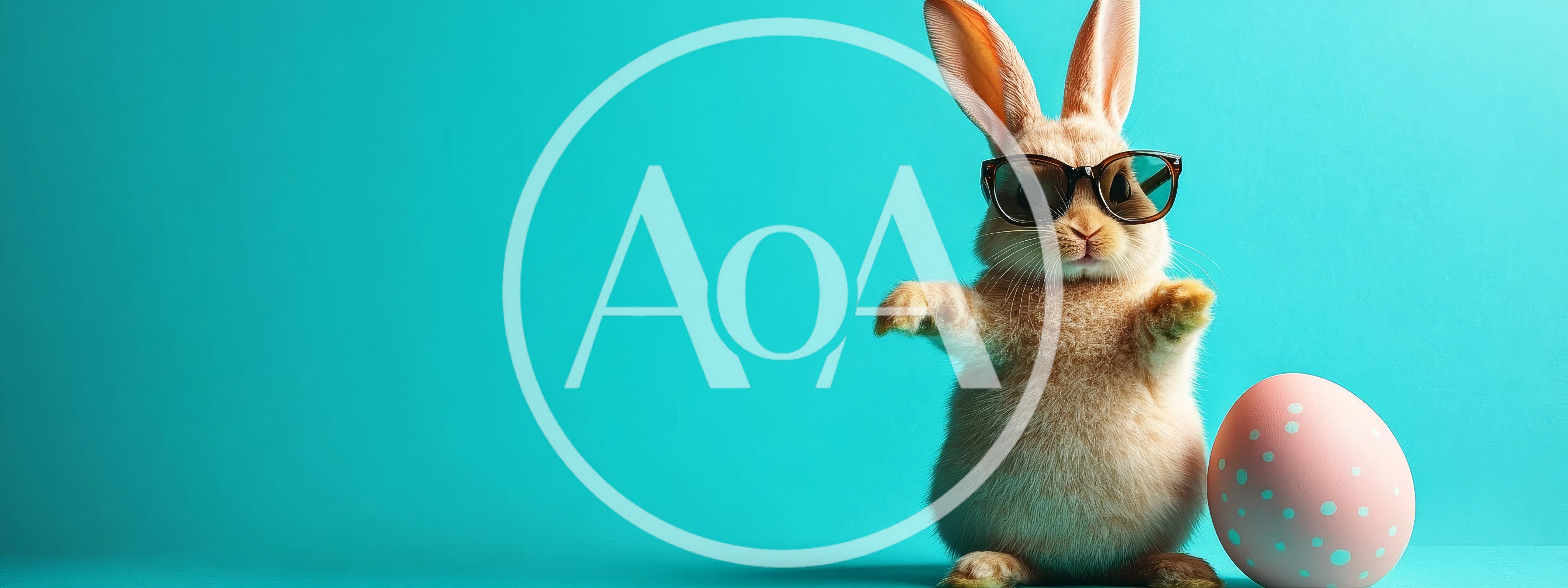 Cute Easter Bunny Wearing Glasses With Polka Dot Egg