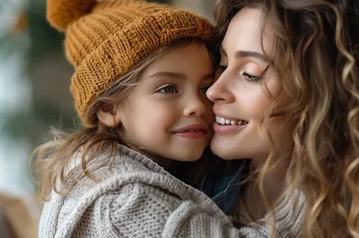 Mother and Daughter Sharing a Tender Moment
