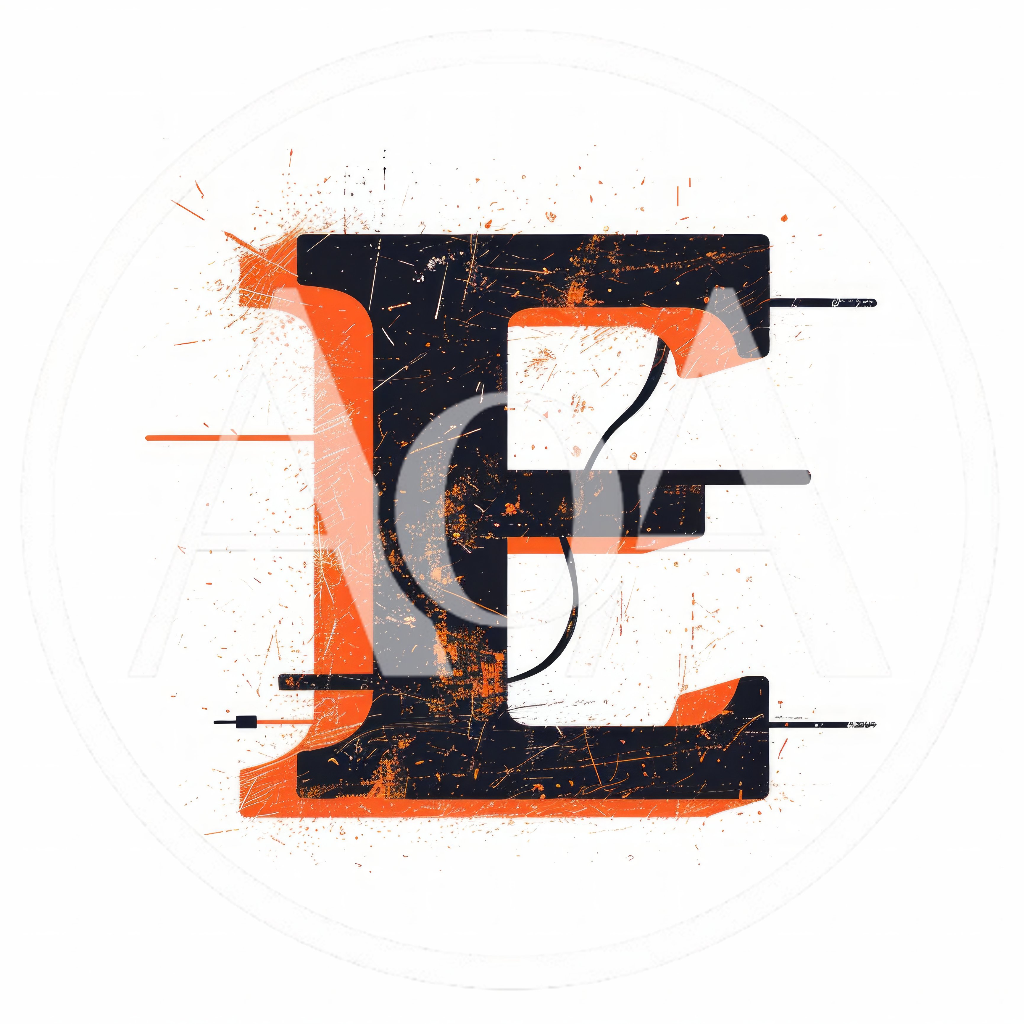 Distressed Grunge Letter E Typography Design