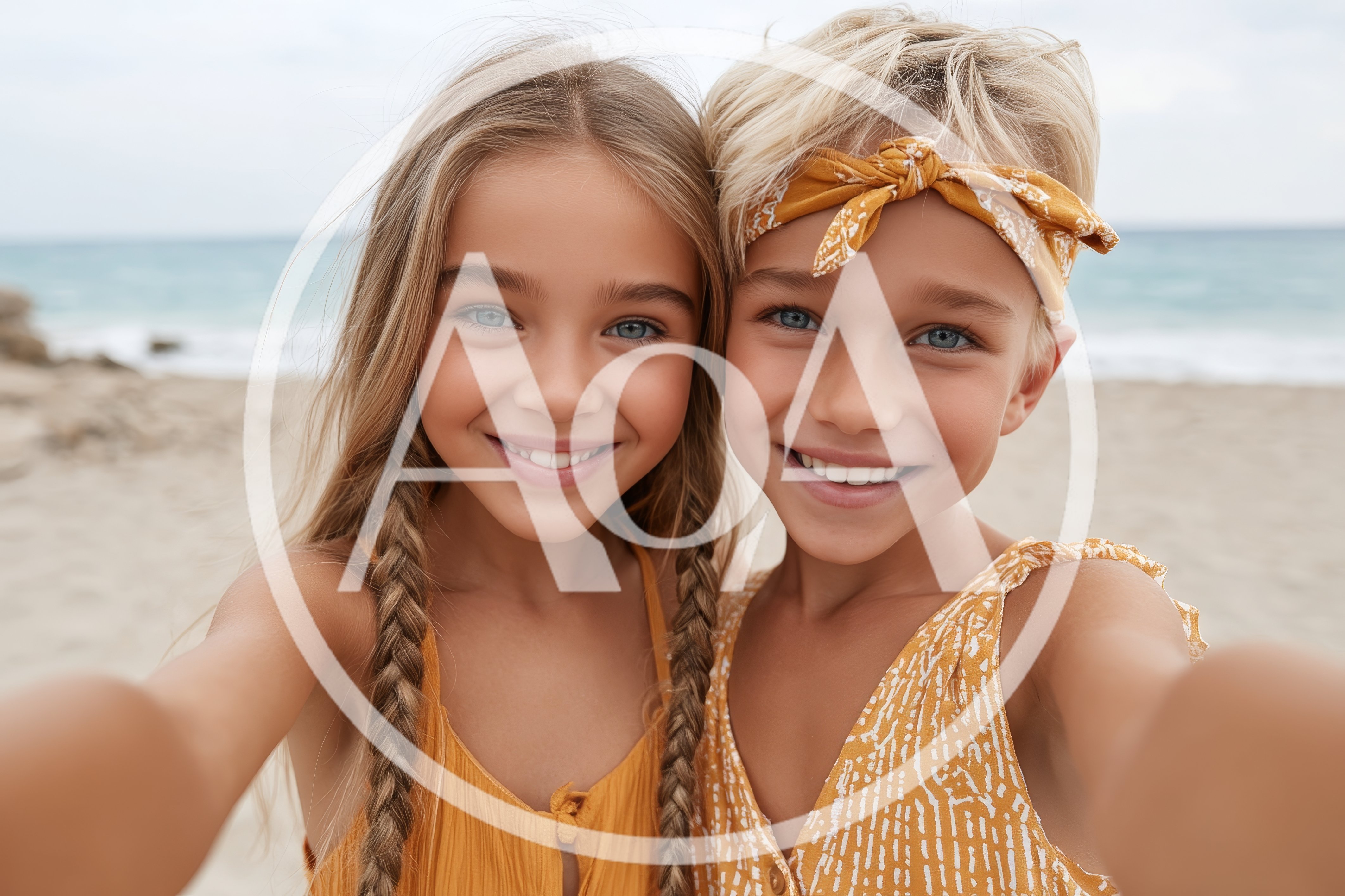 Two Young Girls Taking A Selfie On The Beach