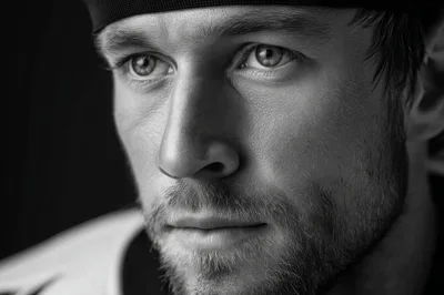 Close Up Portrait Of A Focused Male Athlete