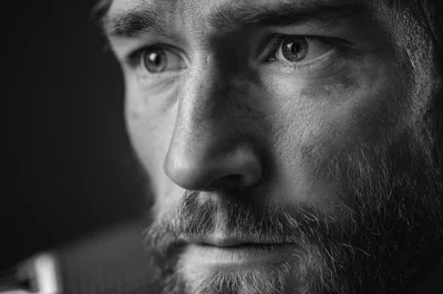 Close Up Portrait Of A Bearded Man