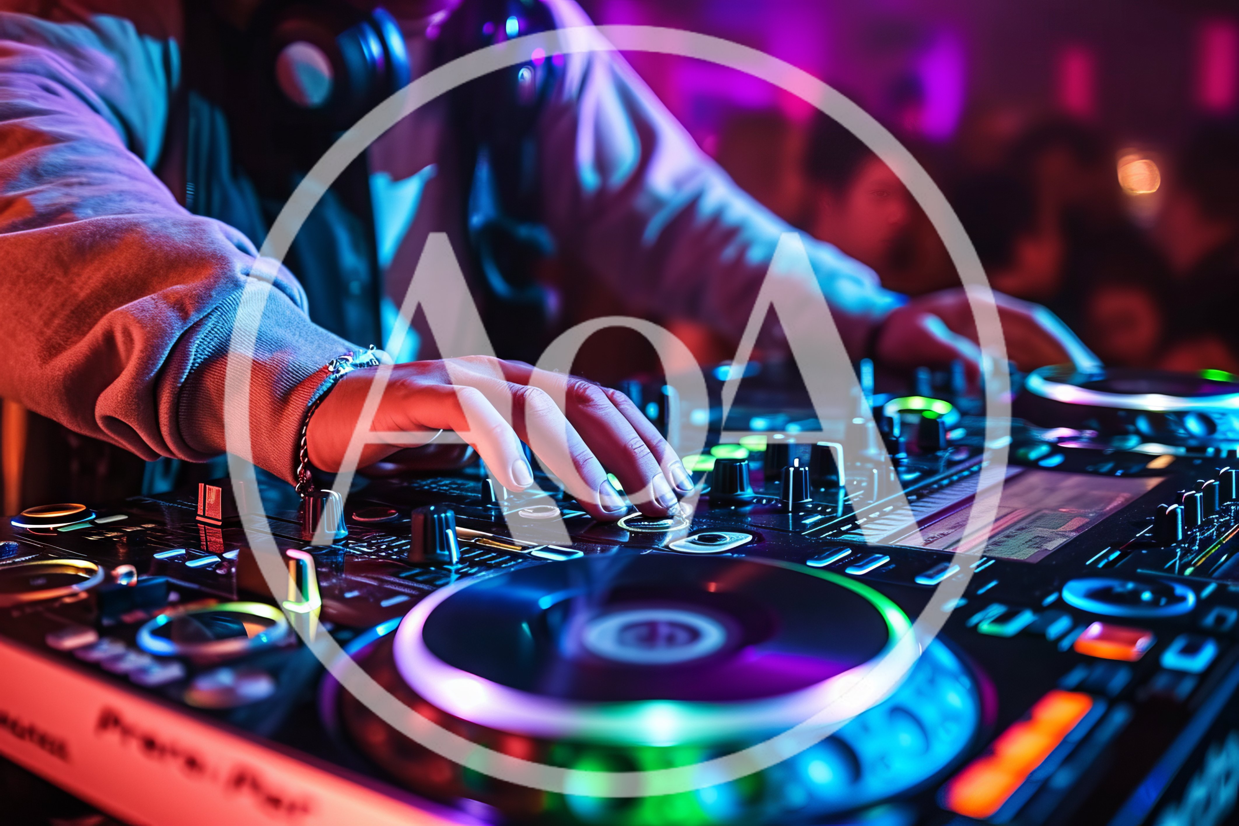 DJ Hands Mixing Music on Professional Controller