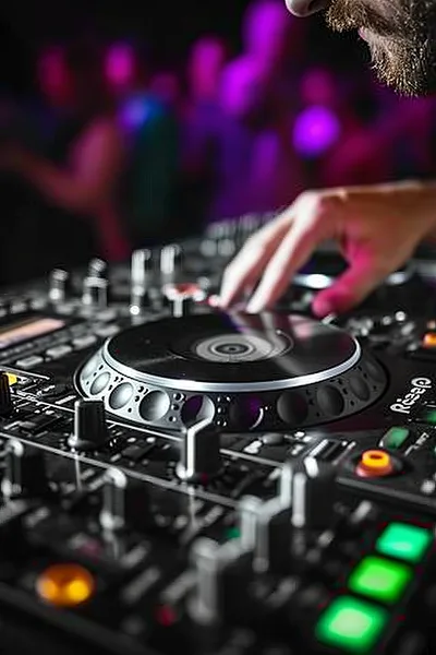 DJ Mixing Music On A Professional Controller