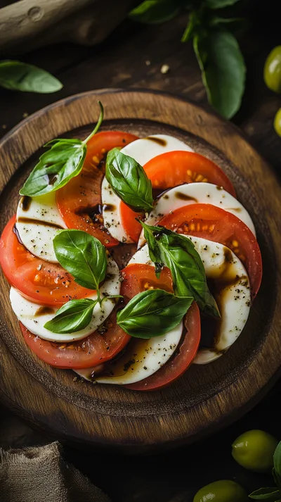 Fresh Caprese Salad With Tomato Mozzarella And Basil