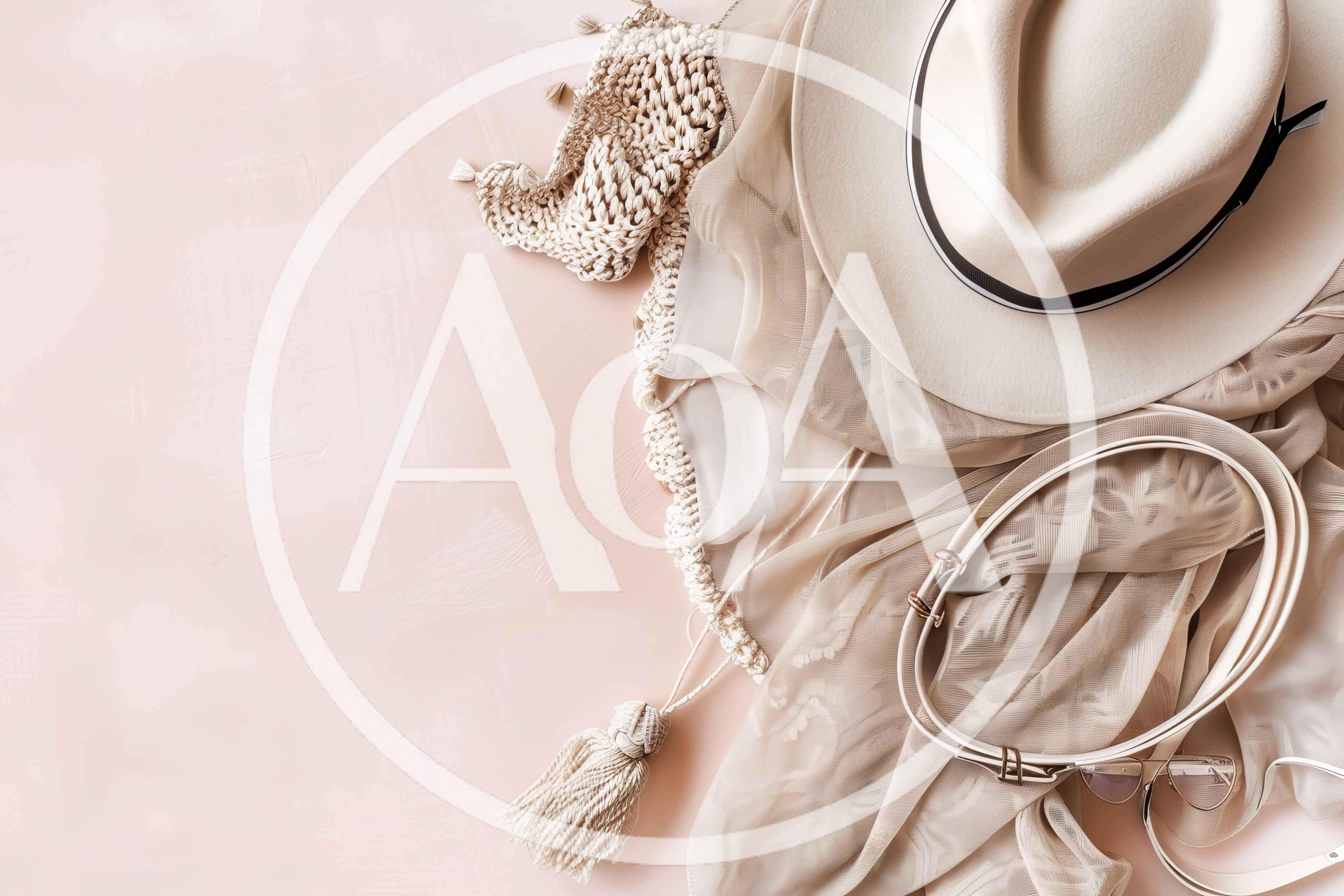 Flat Lay Of Beige Summer Fashion Accessories