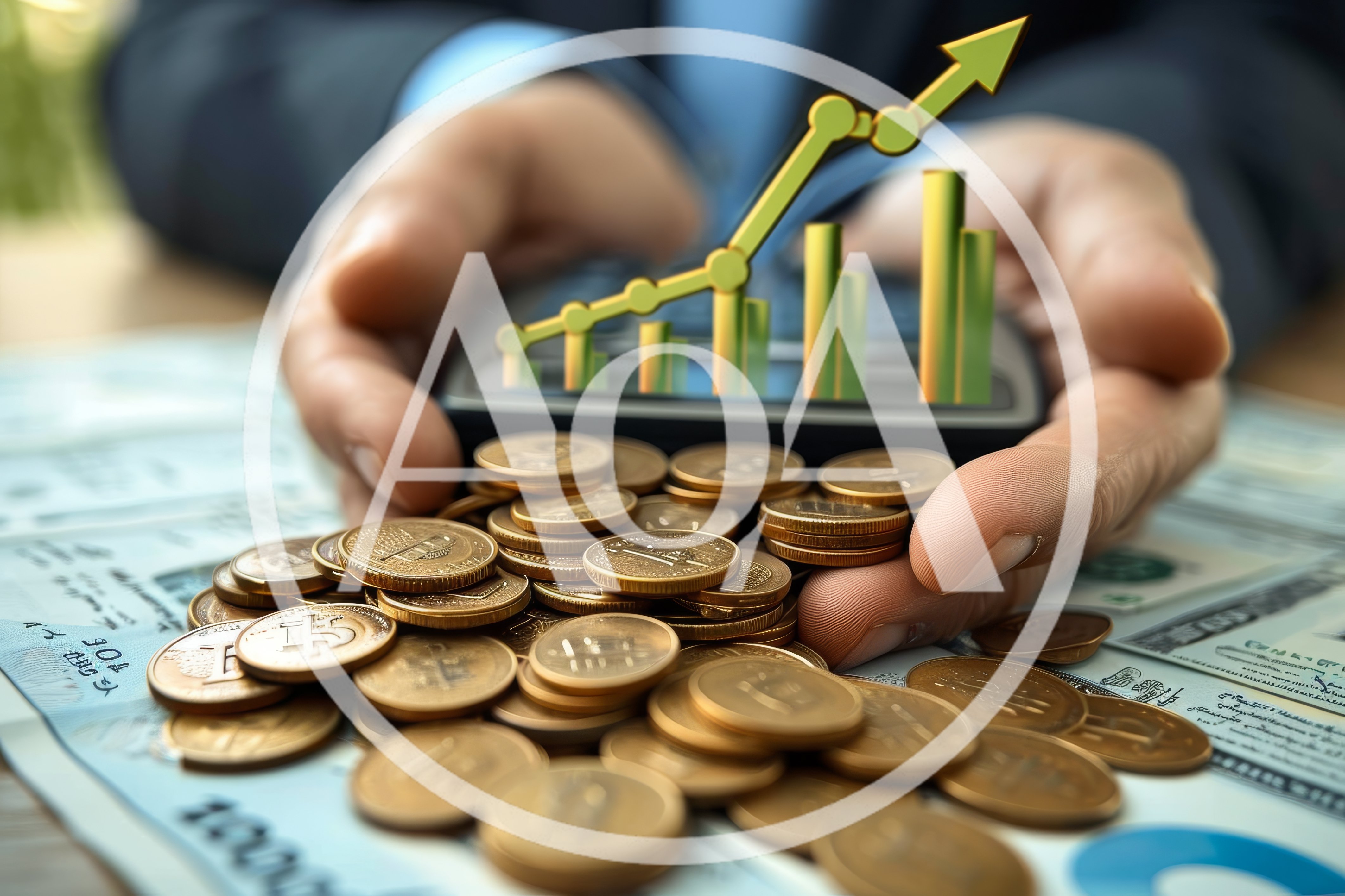 Financial Growth Concept With Coins And Calculator