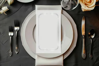 Elegant Place Setting With Blank Menu Card