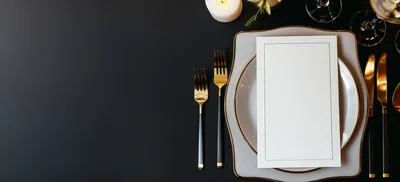 Elegant Table Setting With Blank Menu Card