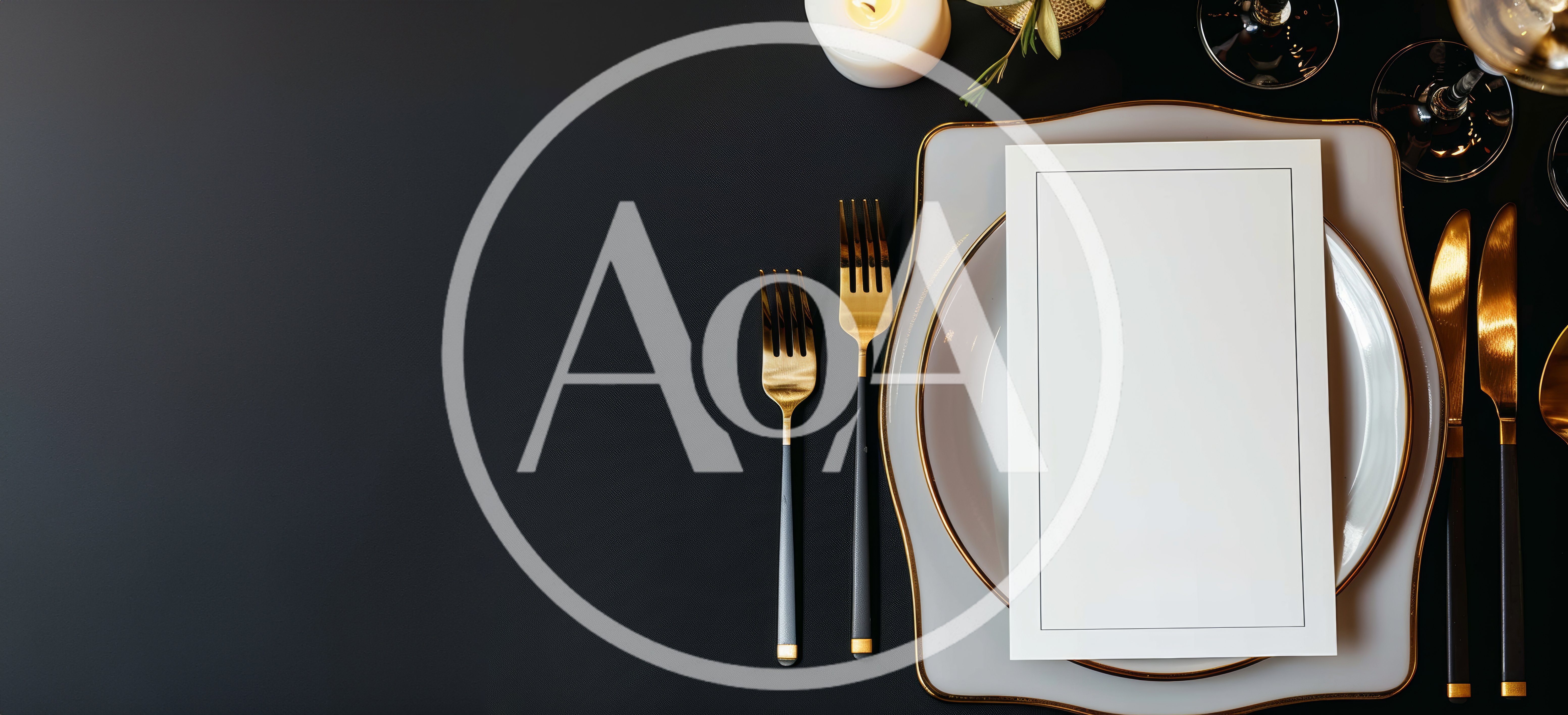 Elegant Table Setting With Blank Menu Card