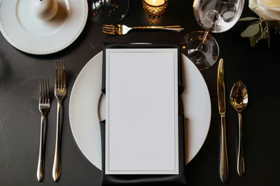 Elegant Place Setting With Blank Menu Card