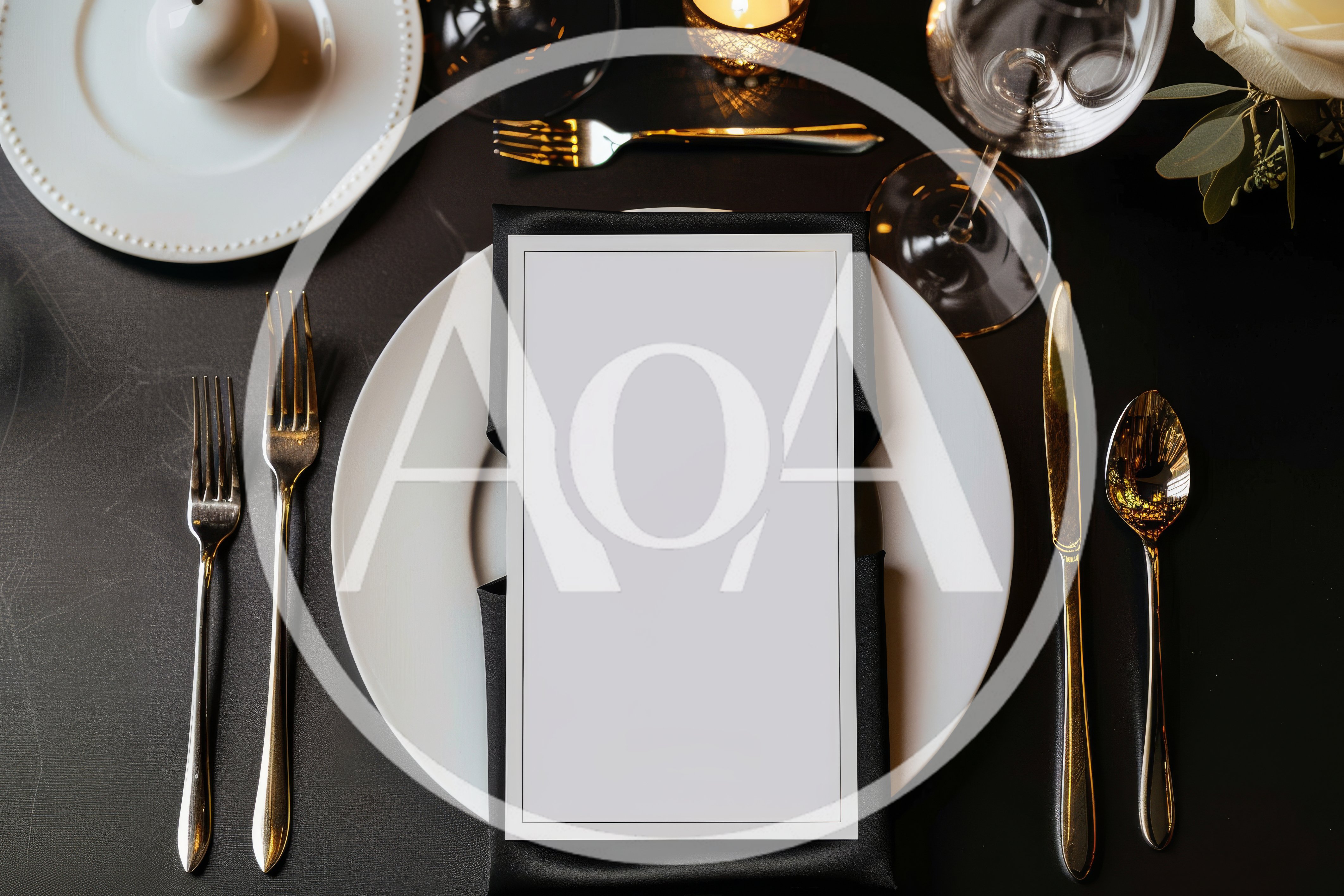 Elegant Place Setting With Blank Menu Card