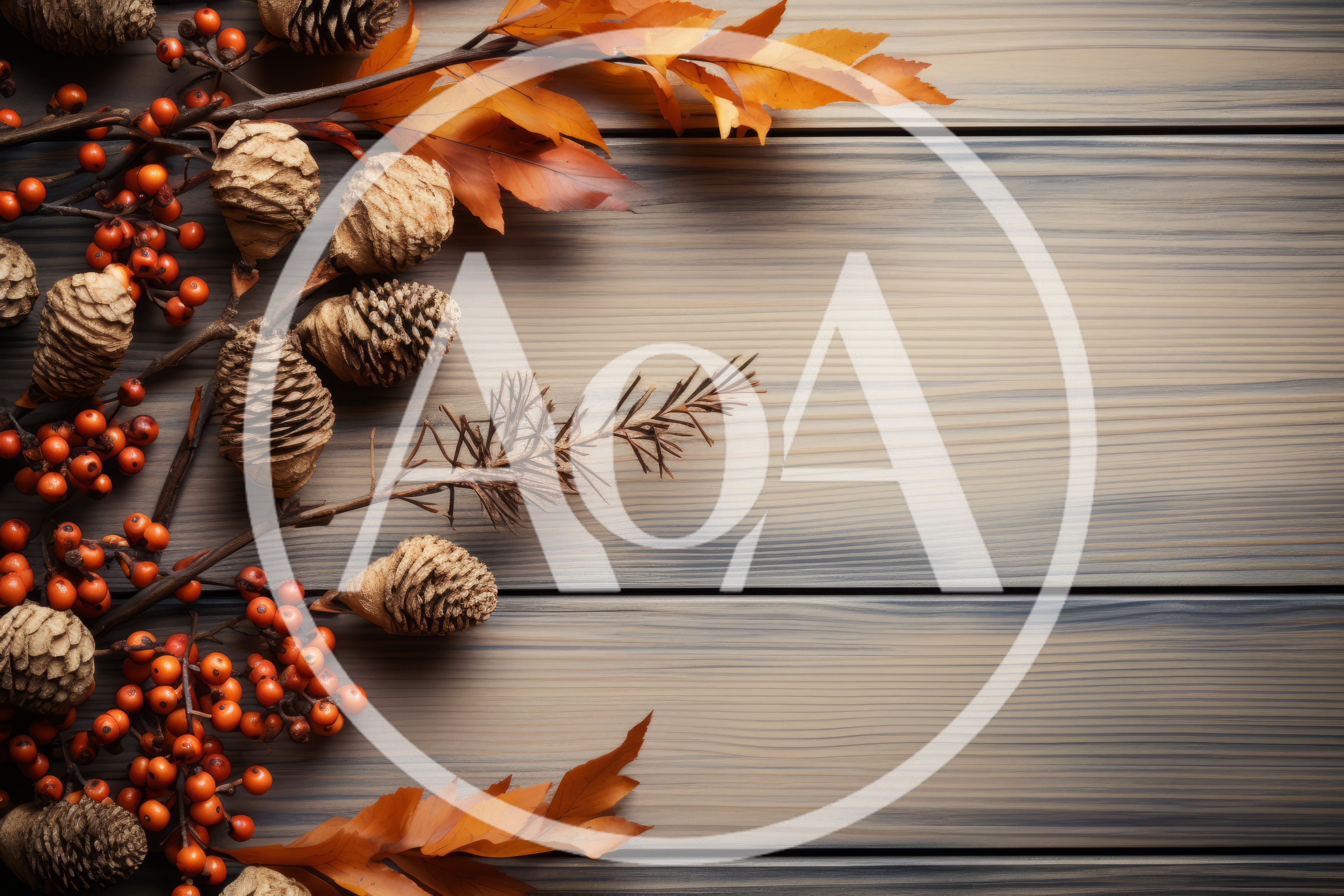 Autumnal Decorative Arrangement With Pinecones And Berries