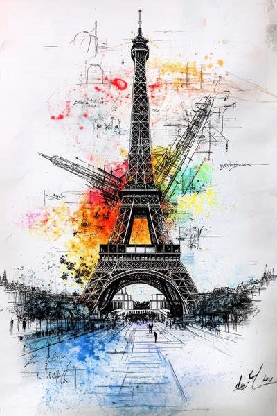 Artistic Sketch Illustration Of The Eiffel Tower