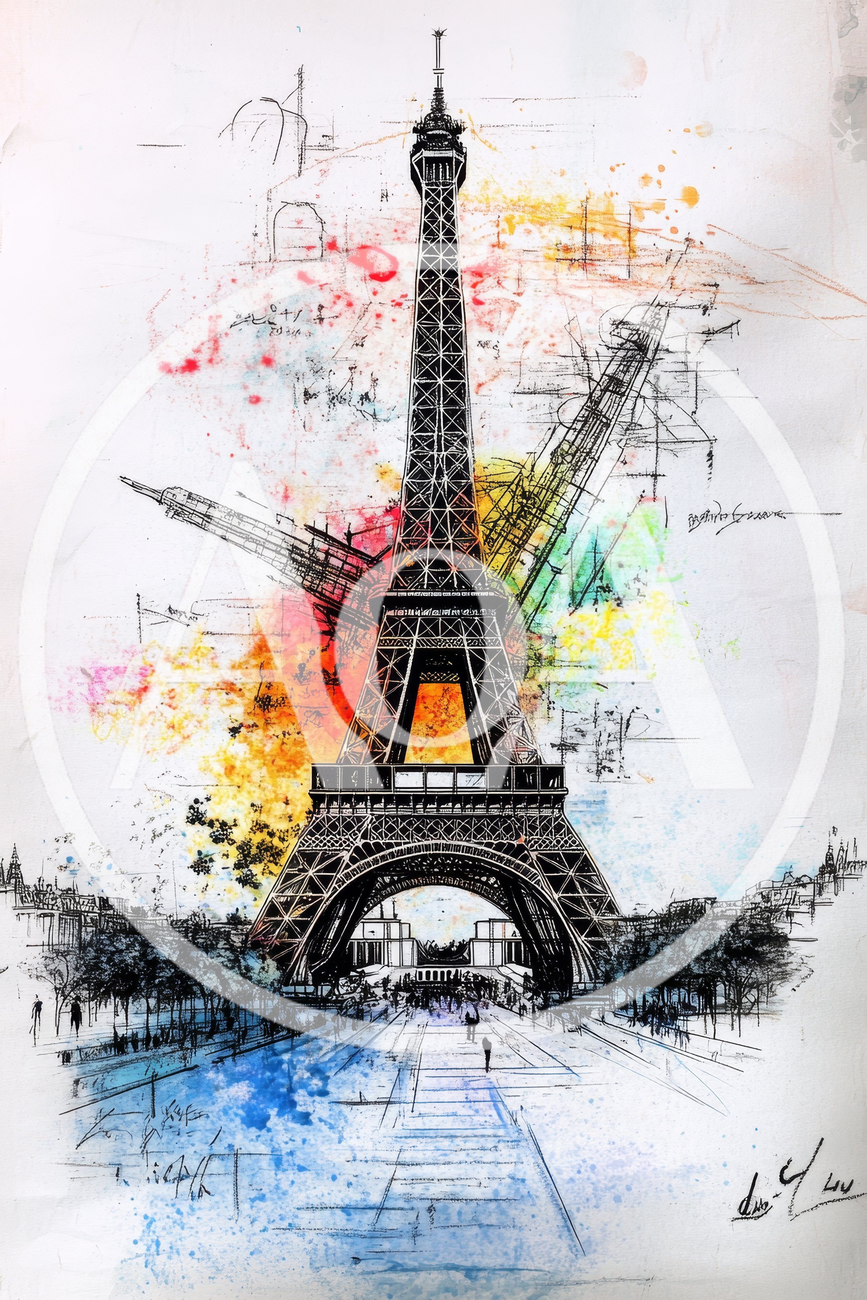 Artistic Sketch Illustration Of The Eiffel Tower