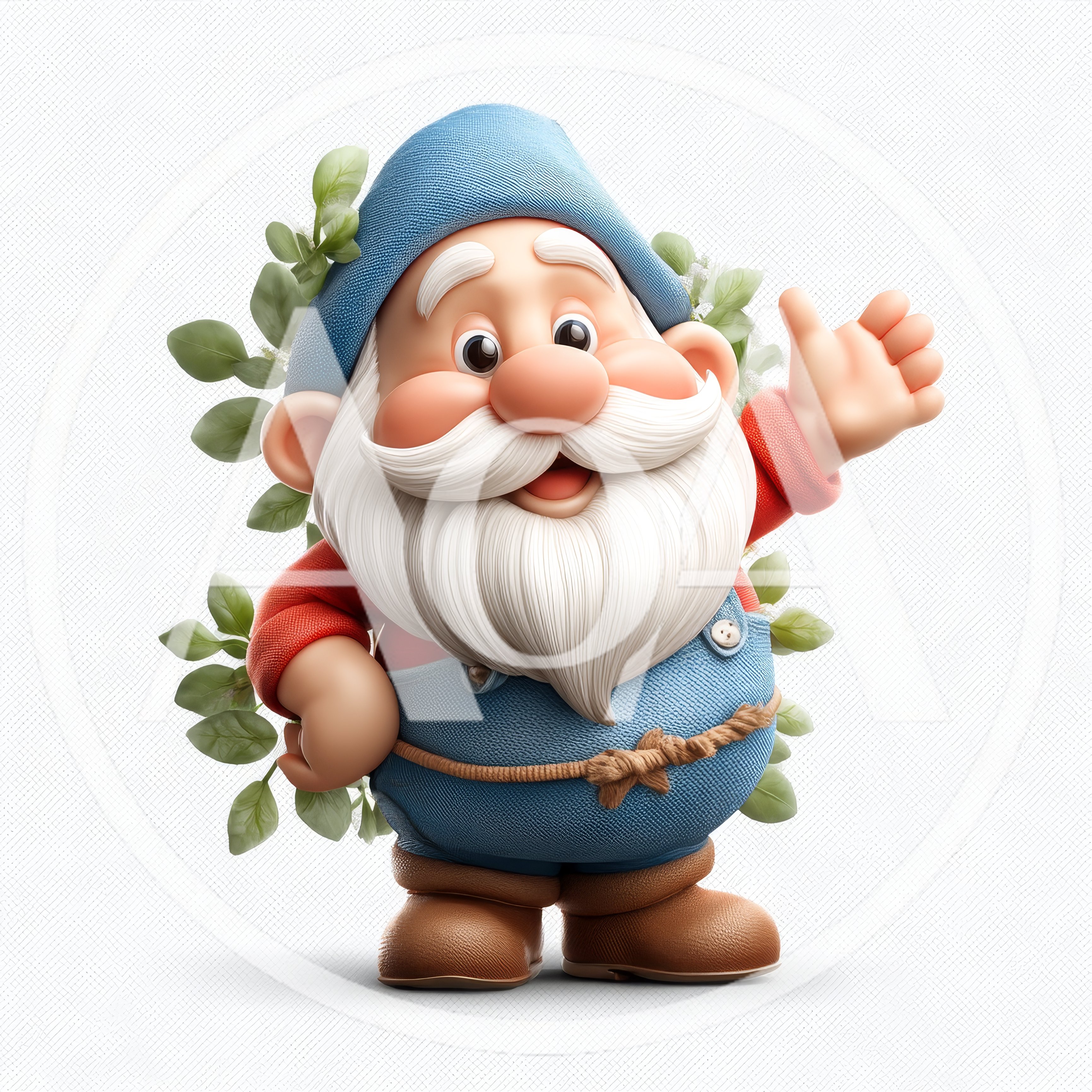 3D Rendered Cartoon Garden Gnome Waving