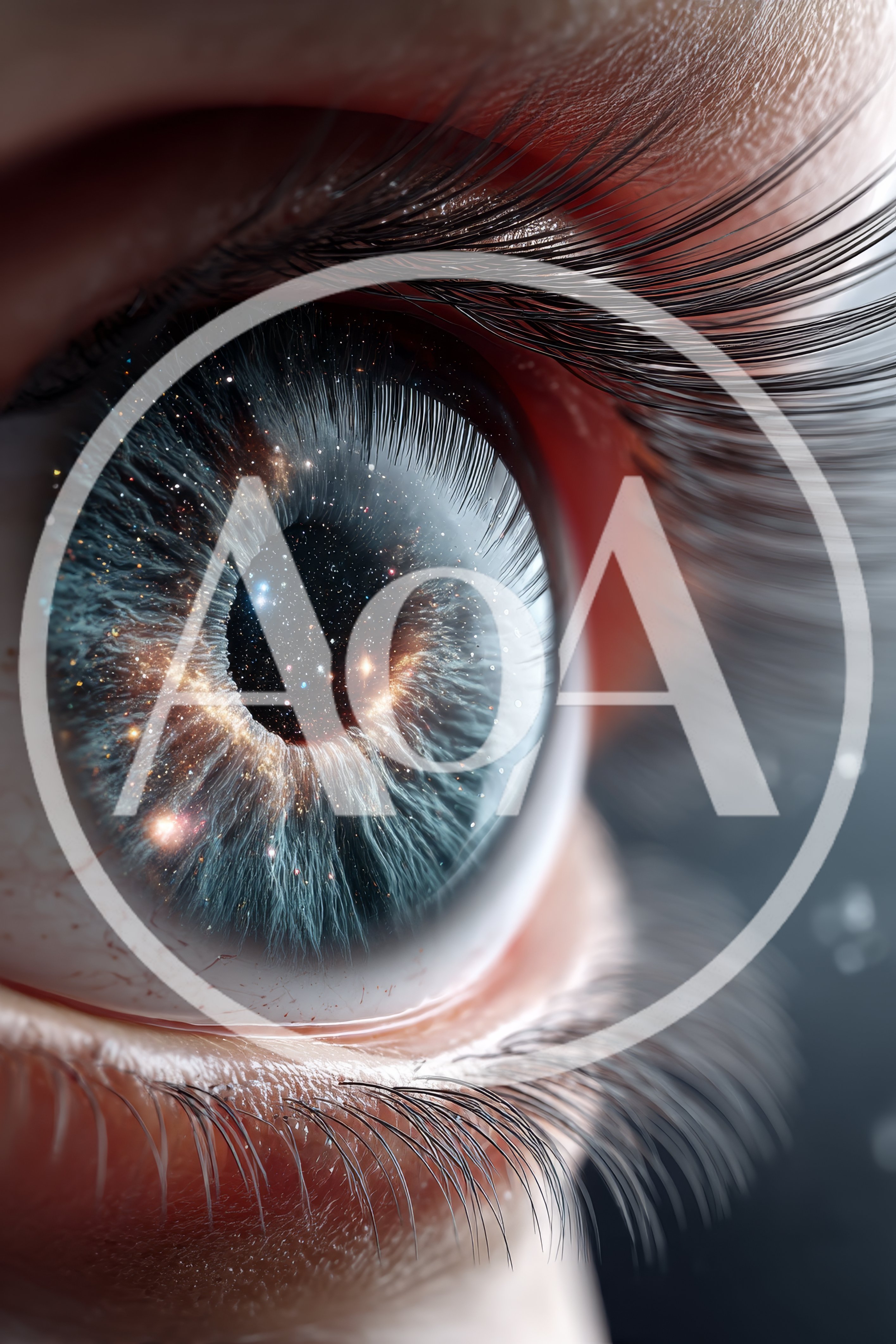 Extreme Close Up Of Human Eye With Galaxy Iris