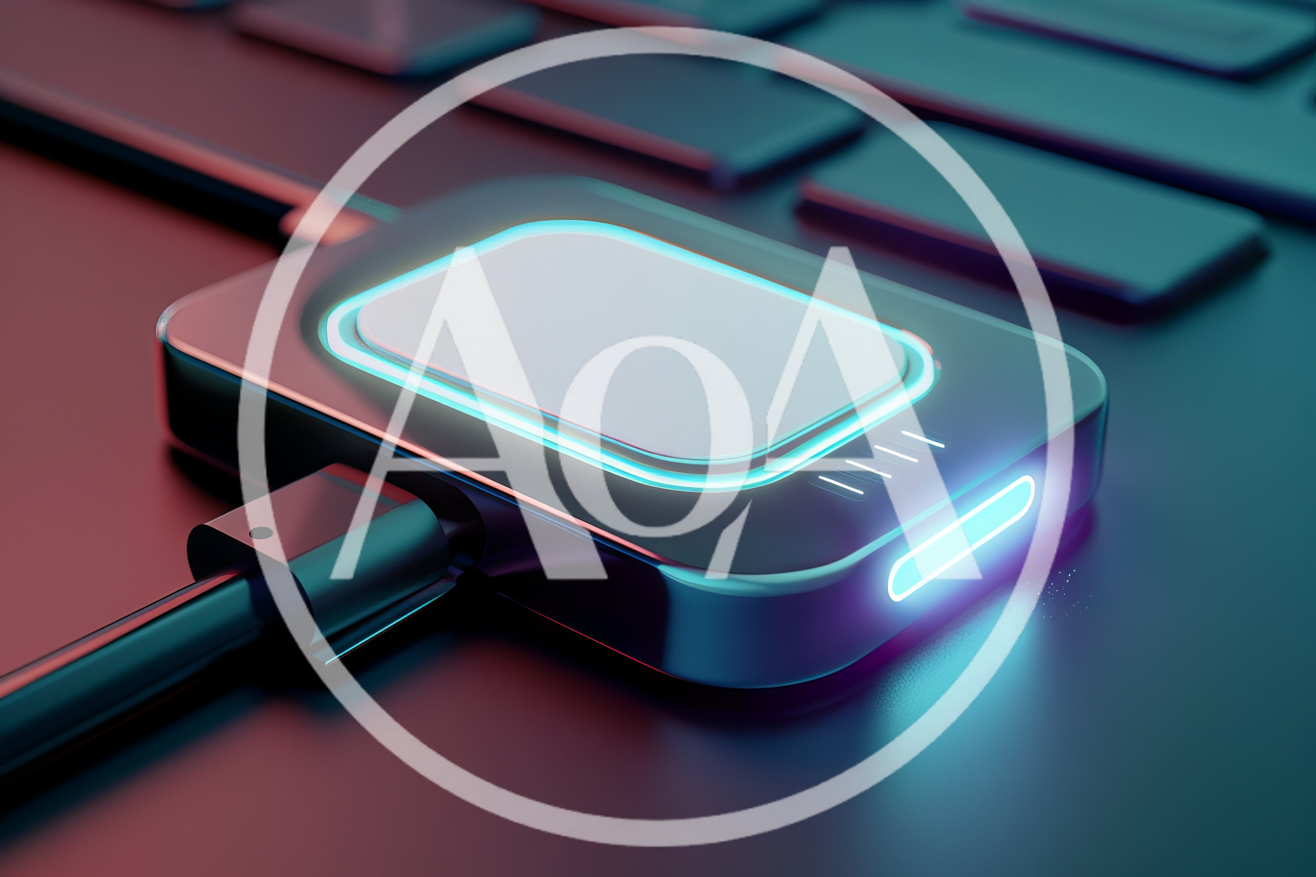 Futuristic Electronic Device Charging On A Dark Surface