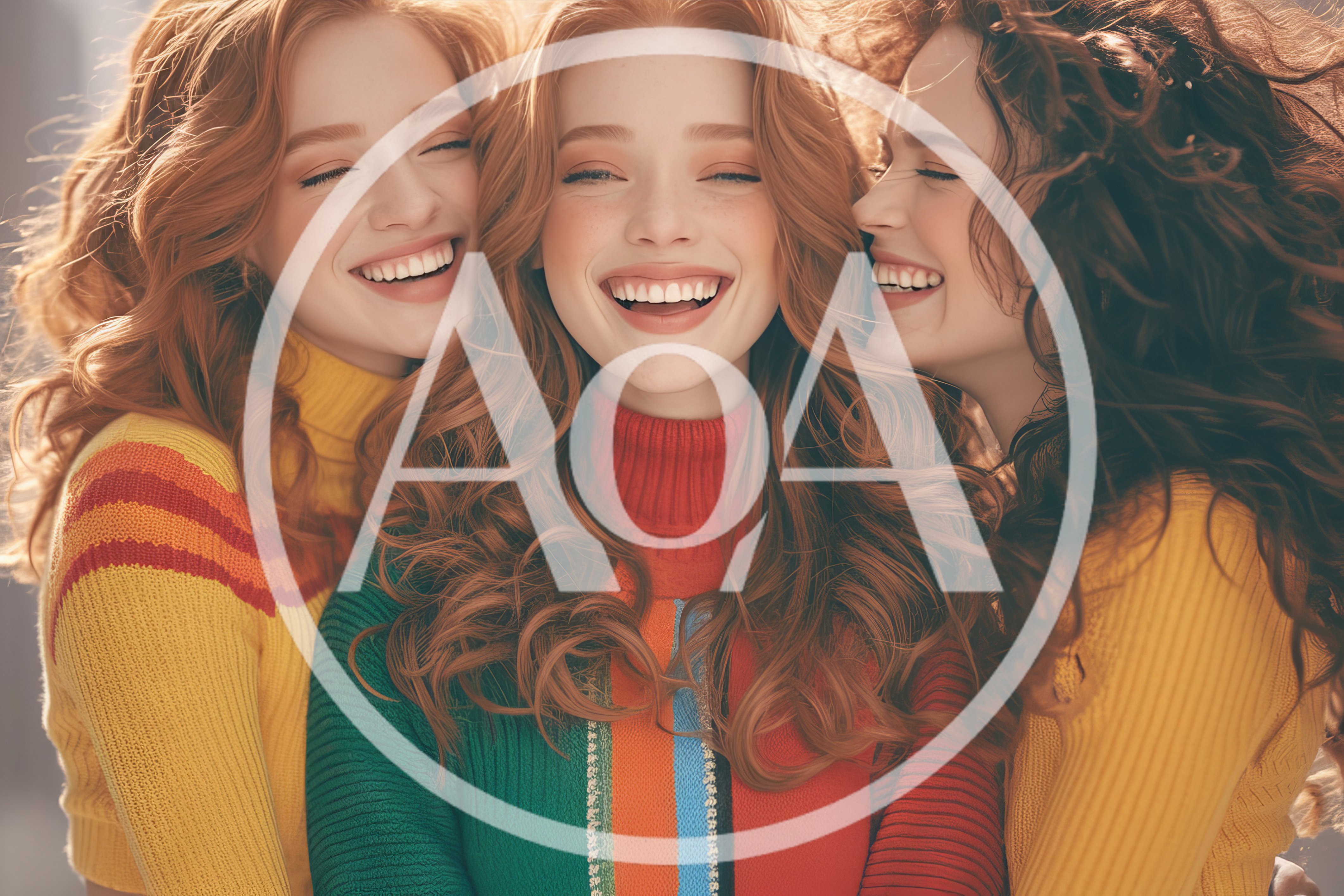 Three Happy Young Women Laughing Together