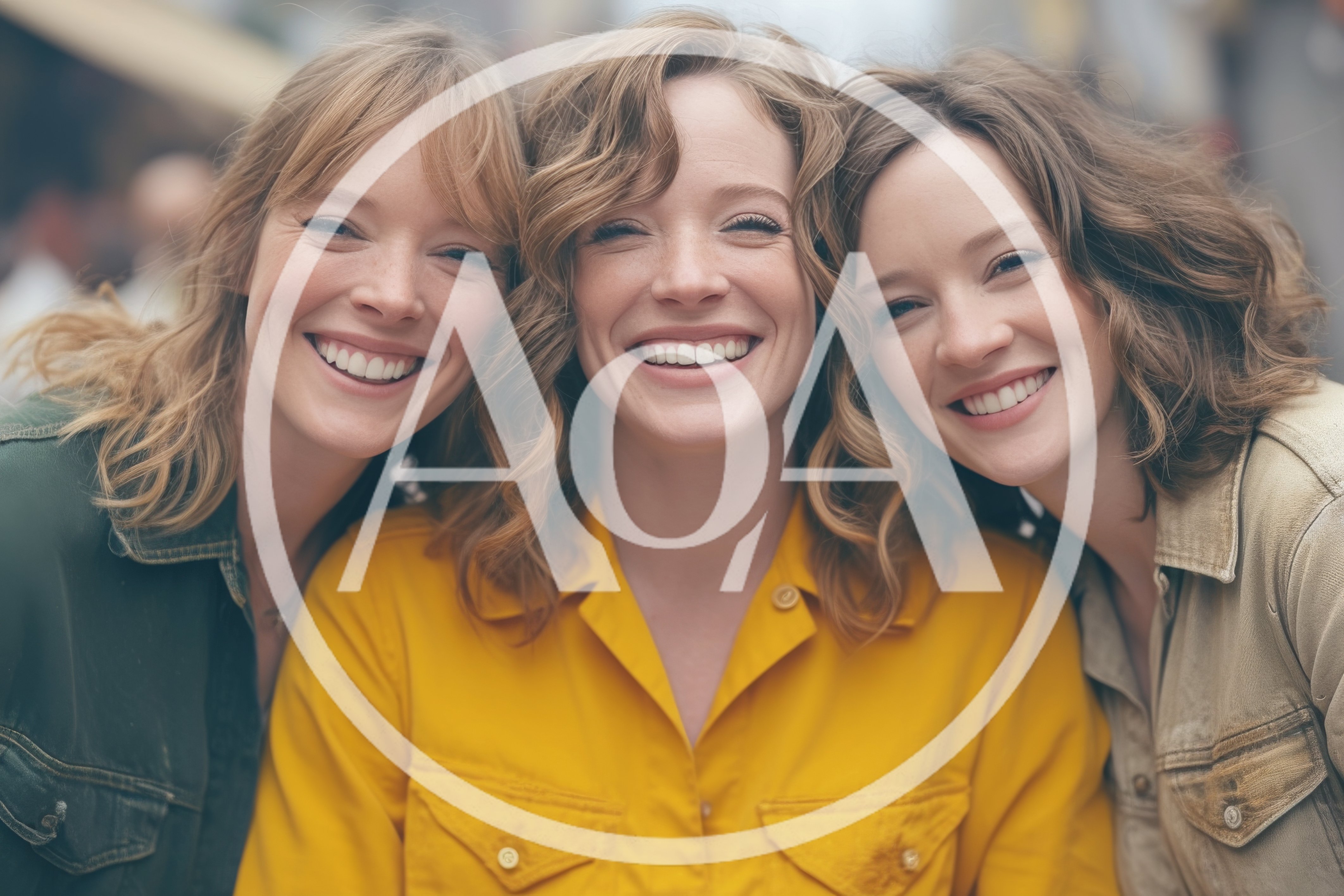 Three Happy Young Women Smiling Together Outdoors