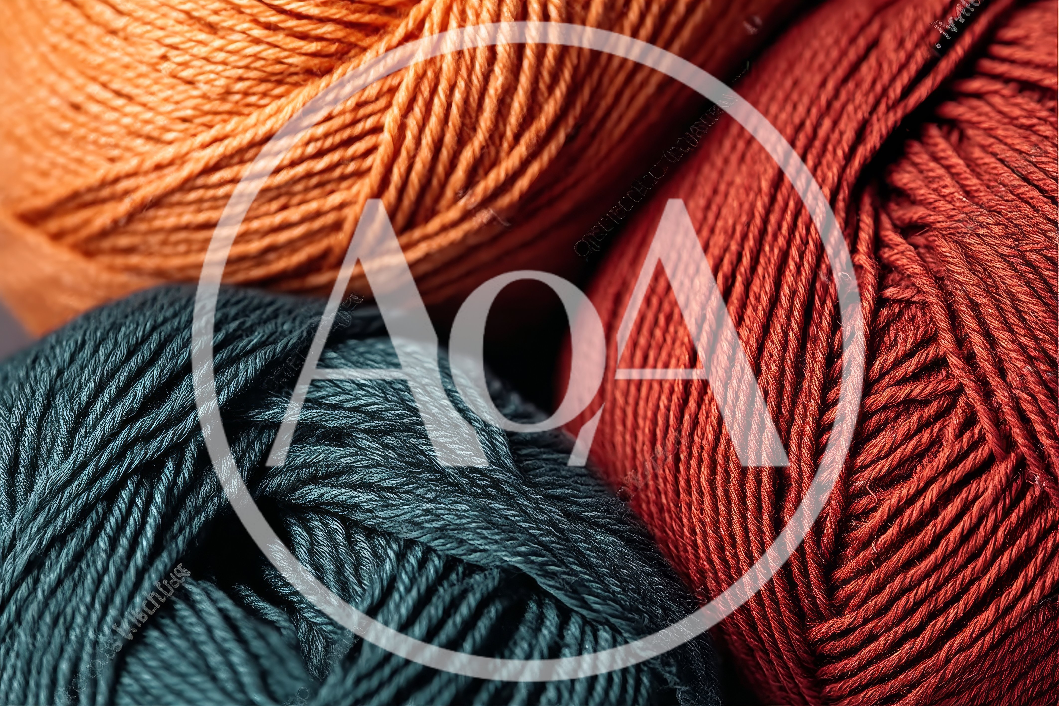 Close Up Of Three Colorful Yarn Skeins