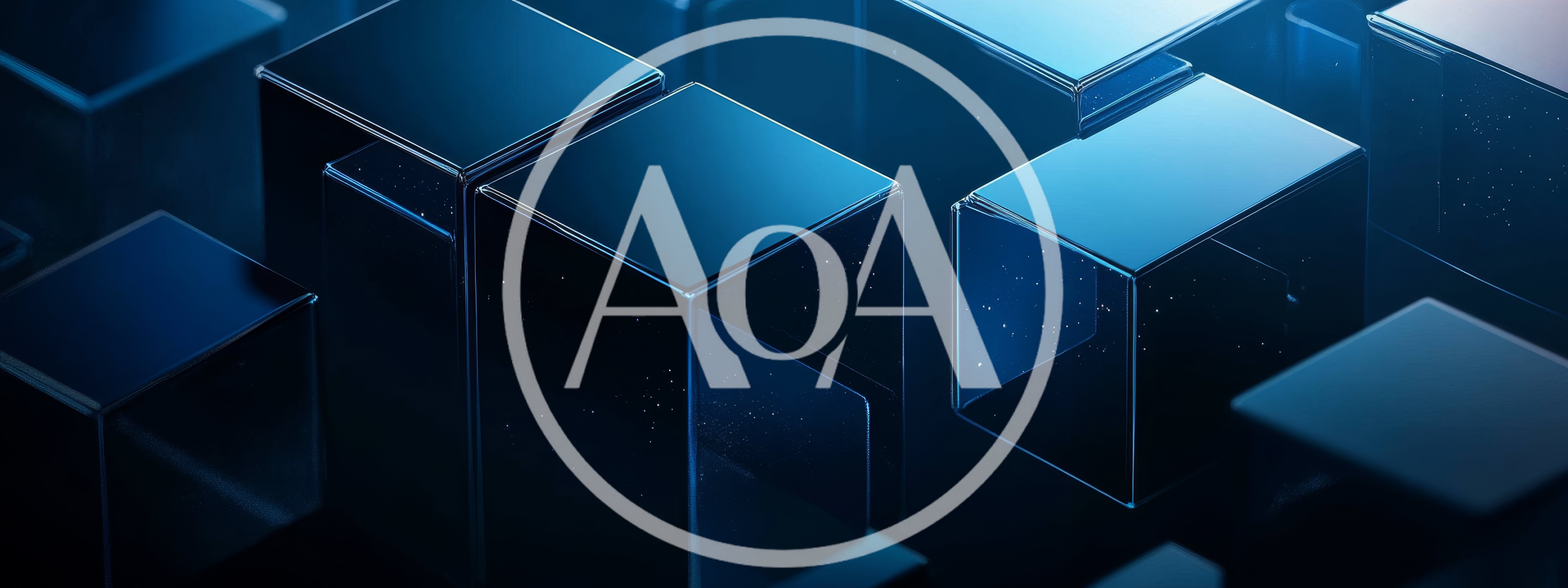 Abstract 3D Geometric Cubes With Blue Lighting