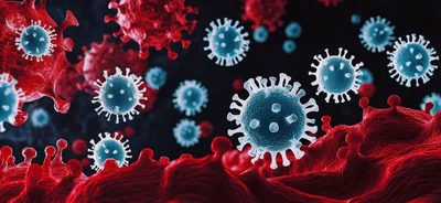 3D Animation of Coronavirus Cells Floating