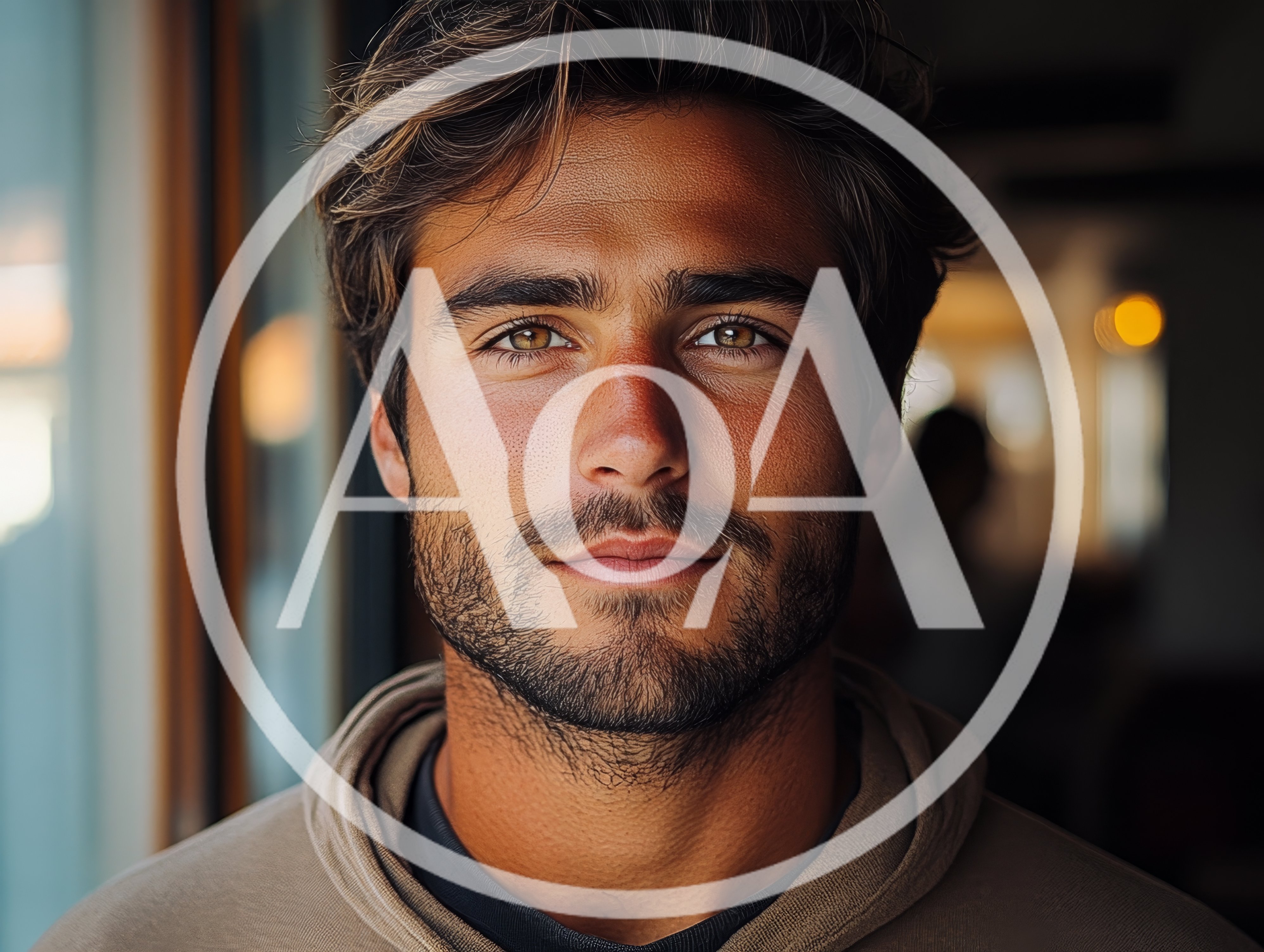 Portrait Of A Handsome Young Man With Stubble