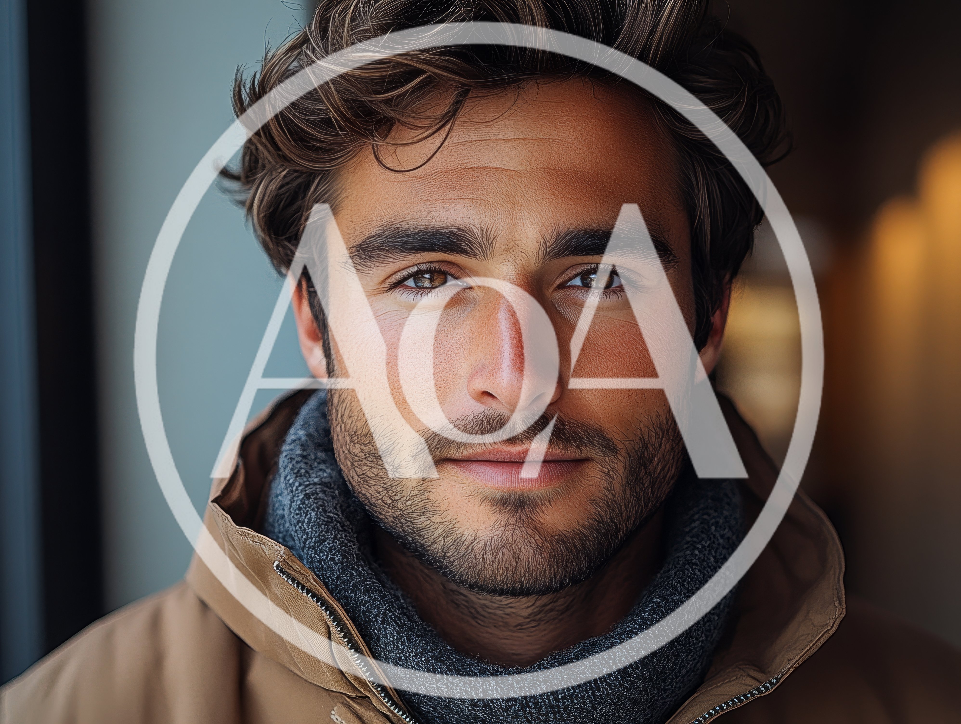 Portrait Of A Handsome Man With Stubble