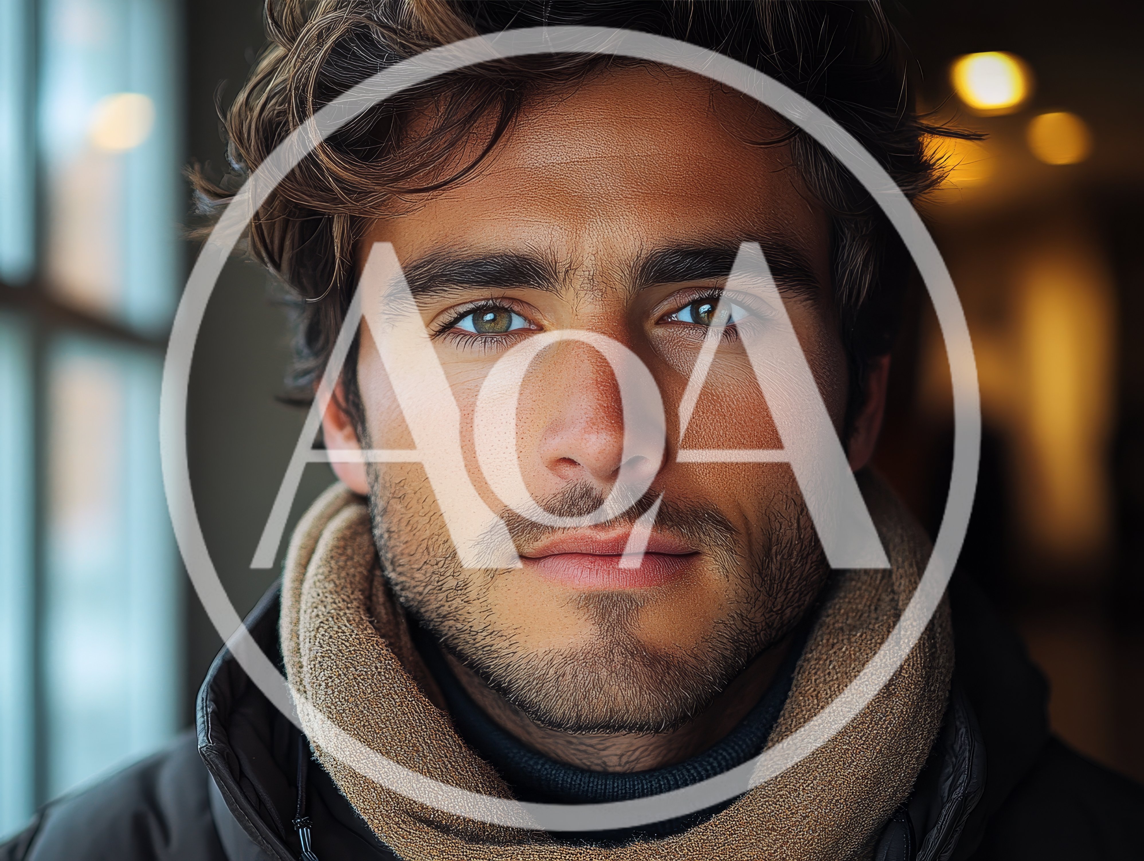 Portrait Of A Handsome Young Man With Stubble